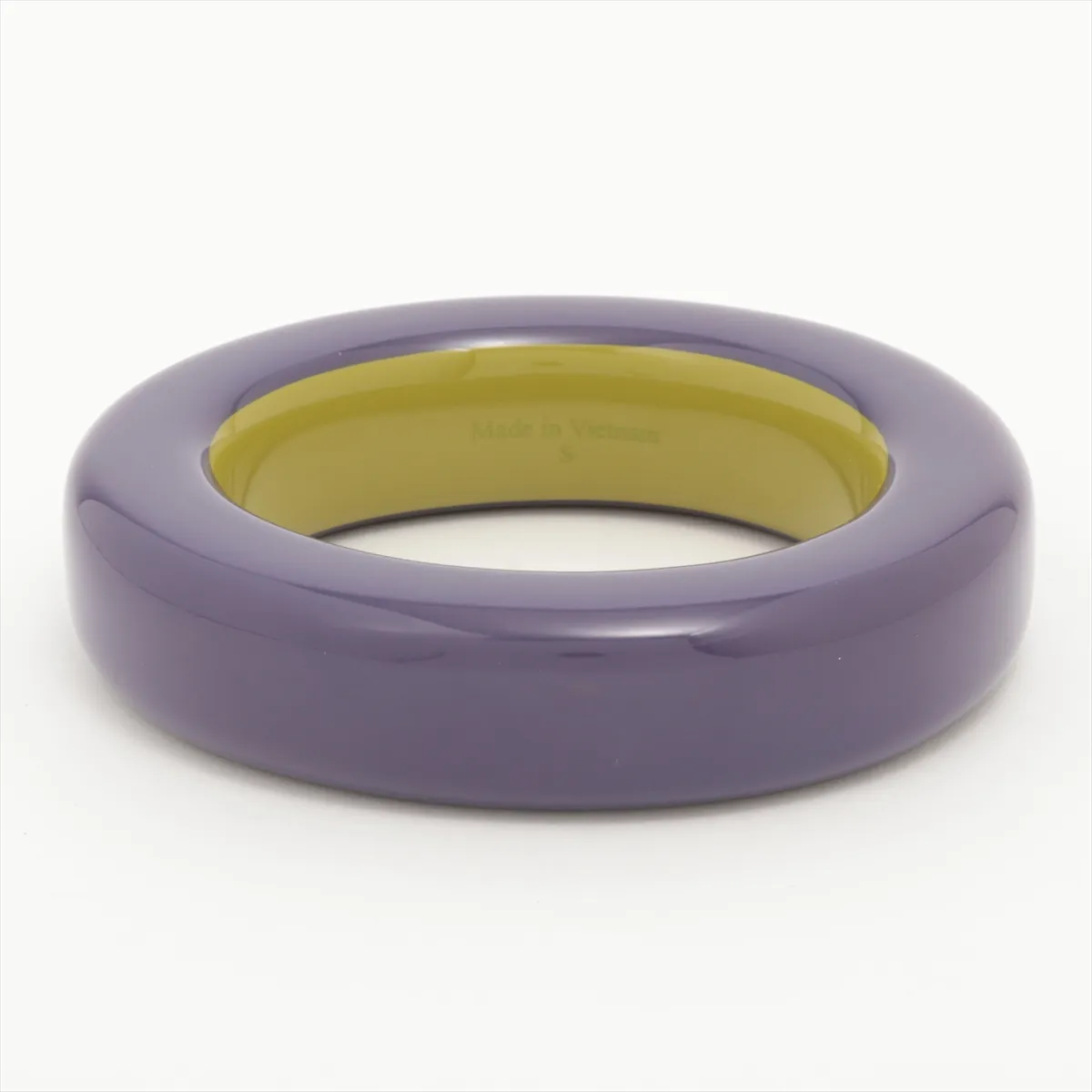 Bangle S Lacquered Wood Purple Dents — view 2