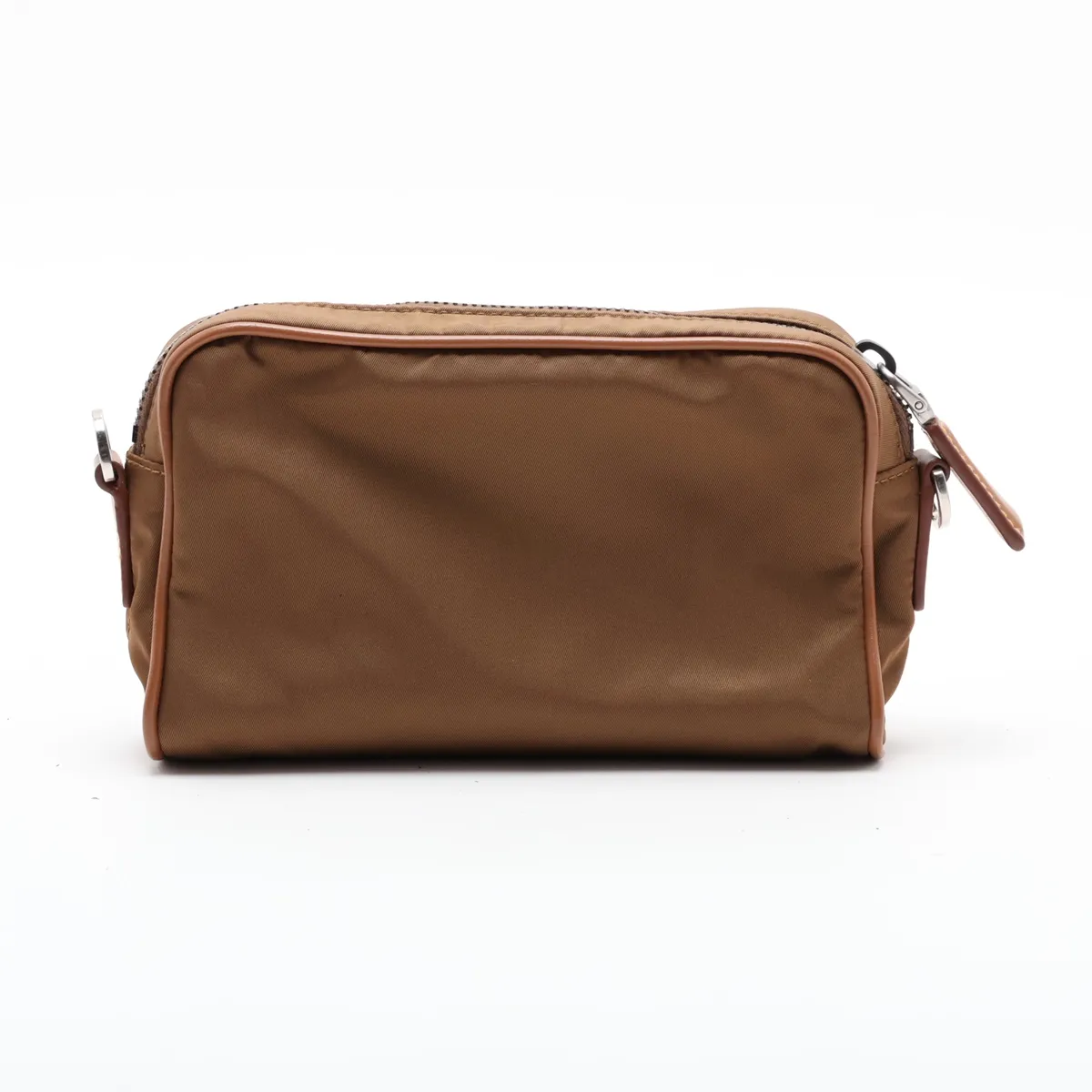 Tessuto Nylon x Leather Shoulder Bag, Brown, 2VH172 — view 2