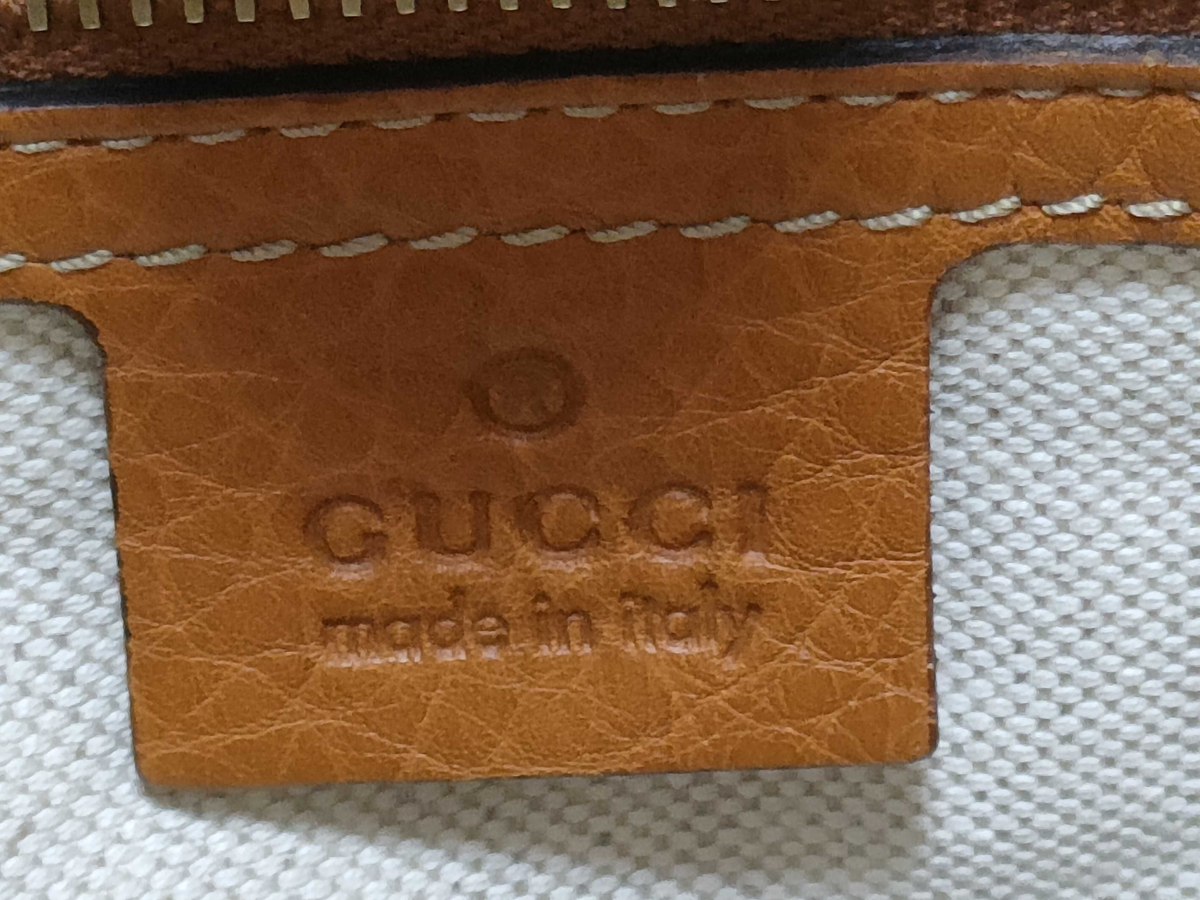 Orange Leather Red and Green Stripe Shoulder Bag (Handbag) — view 9