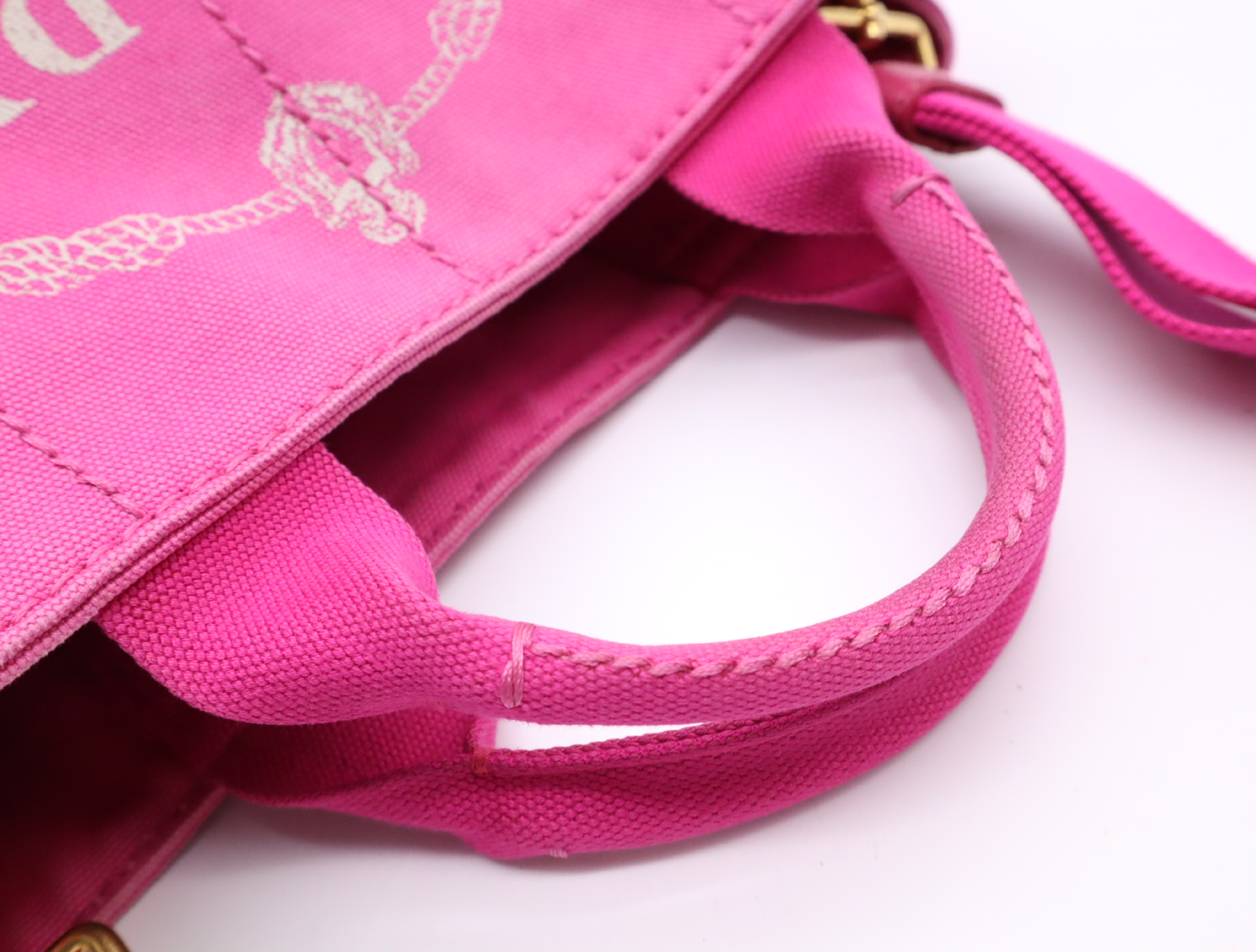 Canvas Canapa 2-Way Handbag, Pink, with Shoulder Strap — view 13