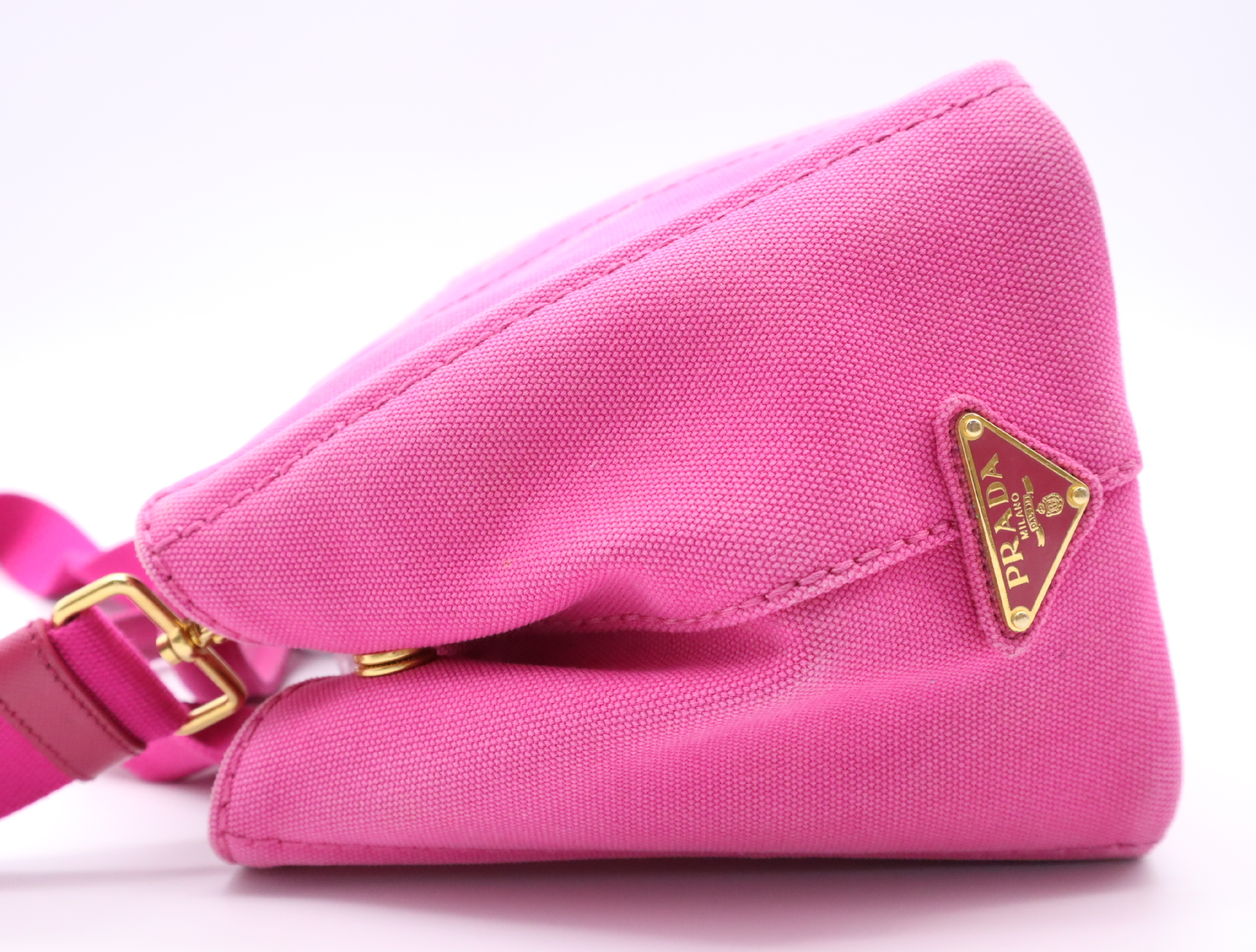Canvas Canapa 2-Way Handbag, Pink, with Shoulder Strap — view 3