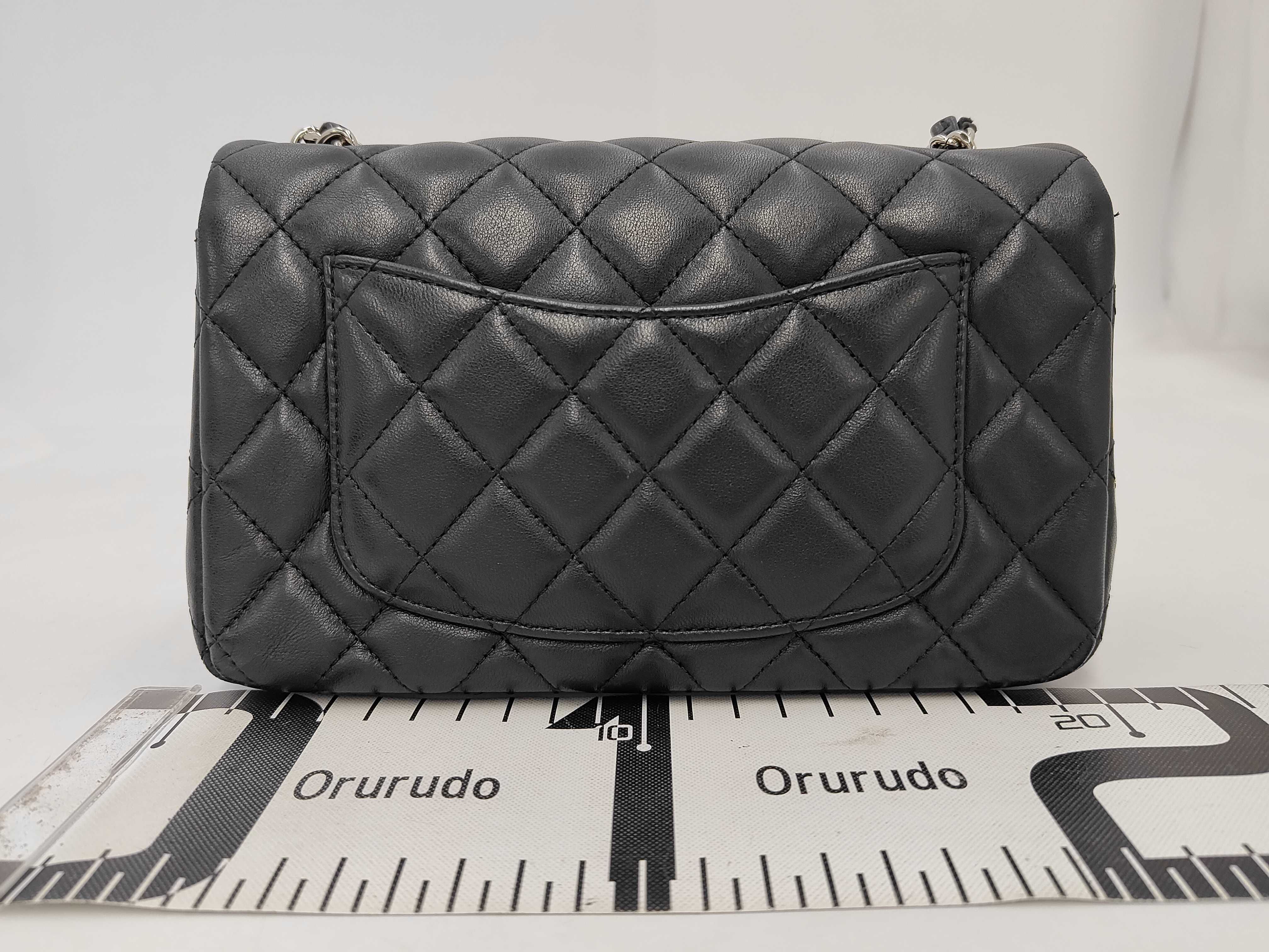 Mini Matelassé Lambskin Chain Shoulder Bag (Black) — view 2
