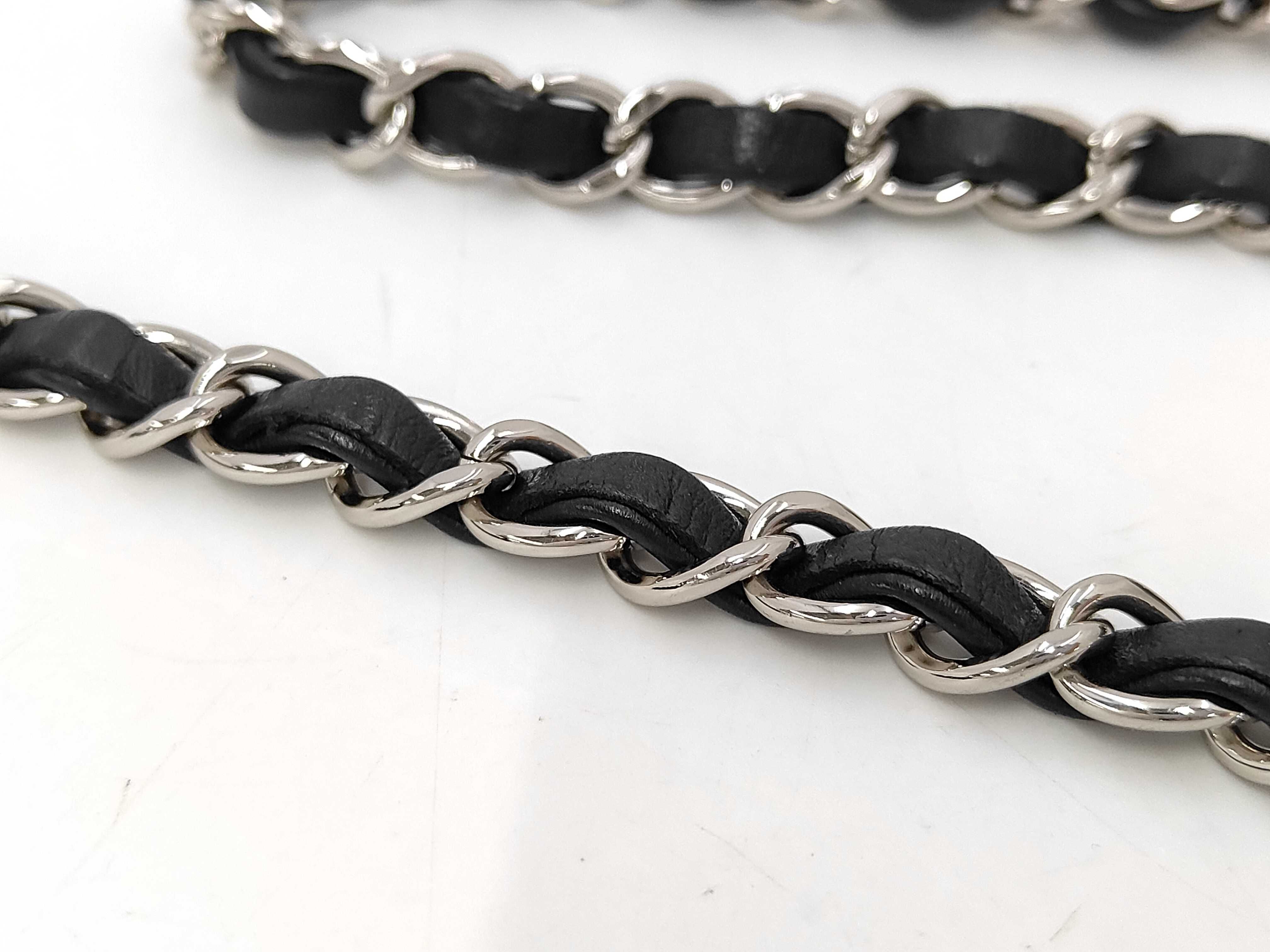 Mini Matelassé Lambskin Chain Shoulder Bag (Black) — view 4
