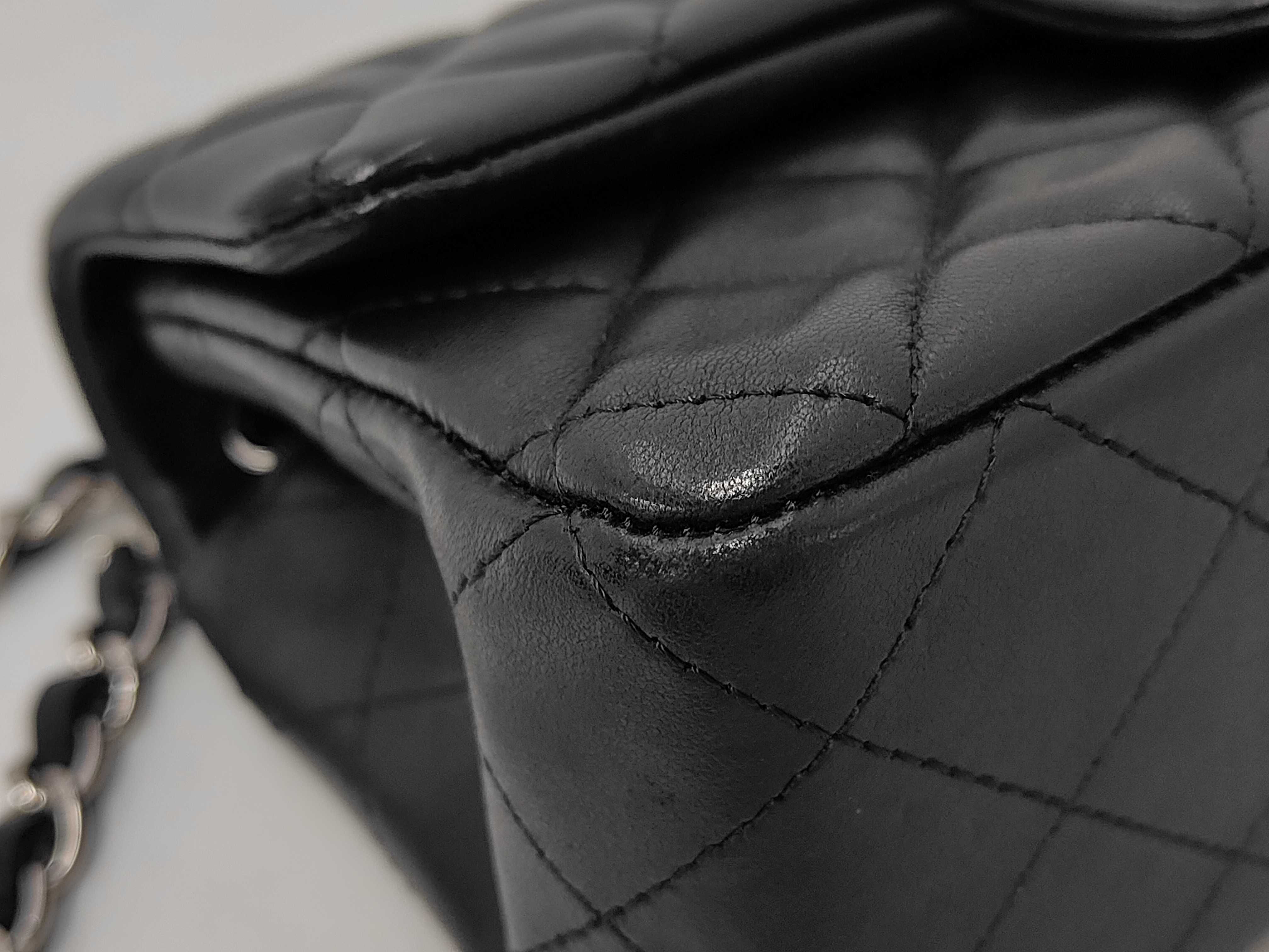 Mini Matelassé Lambskin Chain Shoulder Bag (Black) — view 7