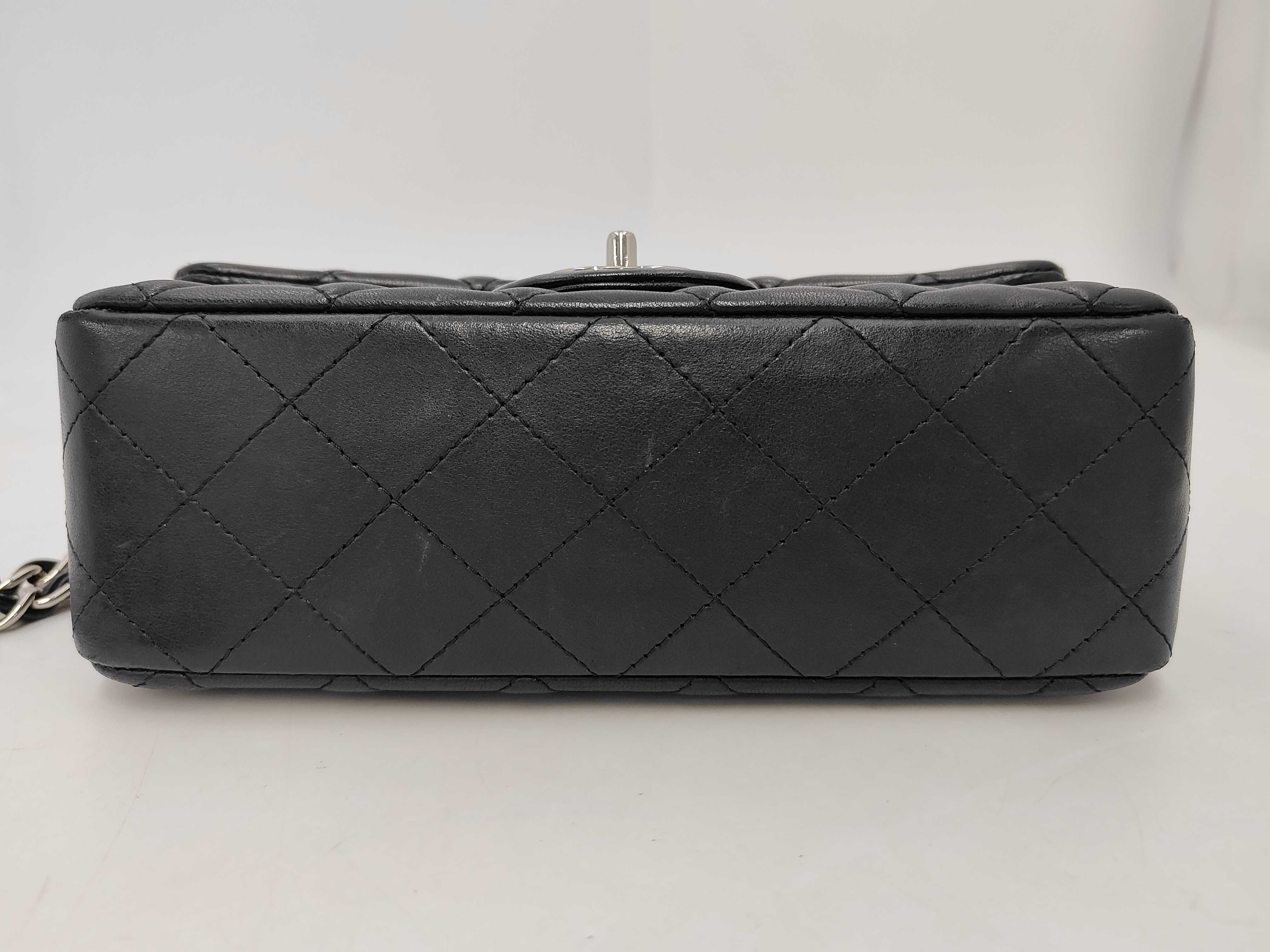Mini Matelassé Lambskin Chain Shoulder Bag (Black) — view 8
