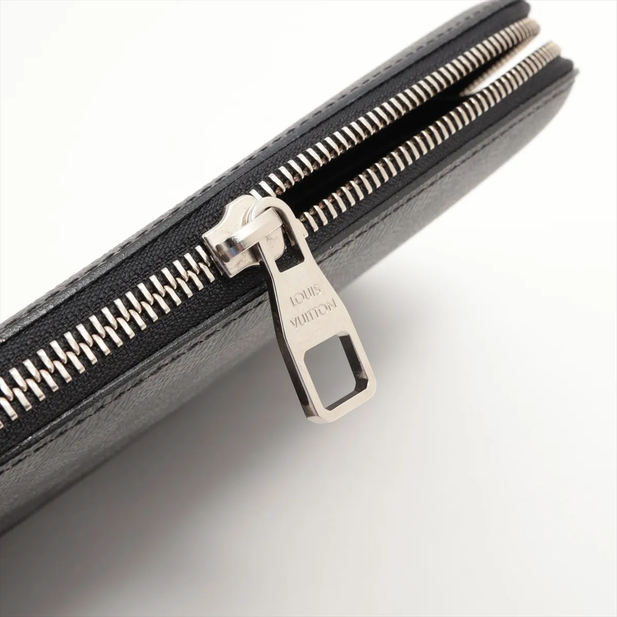 Damier Graphite Organizer Atoll N48255 MI3154 Black Round Zip Wallet with Initials — view 11