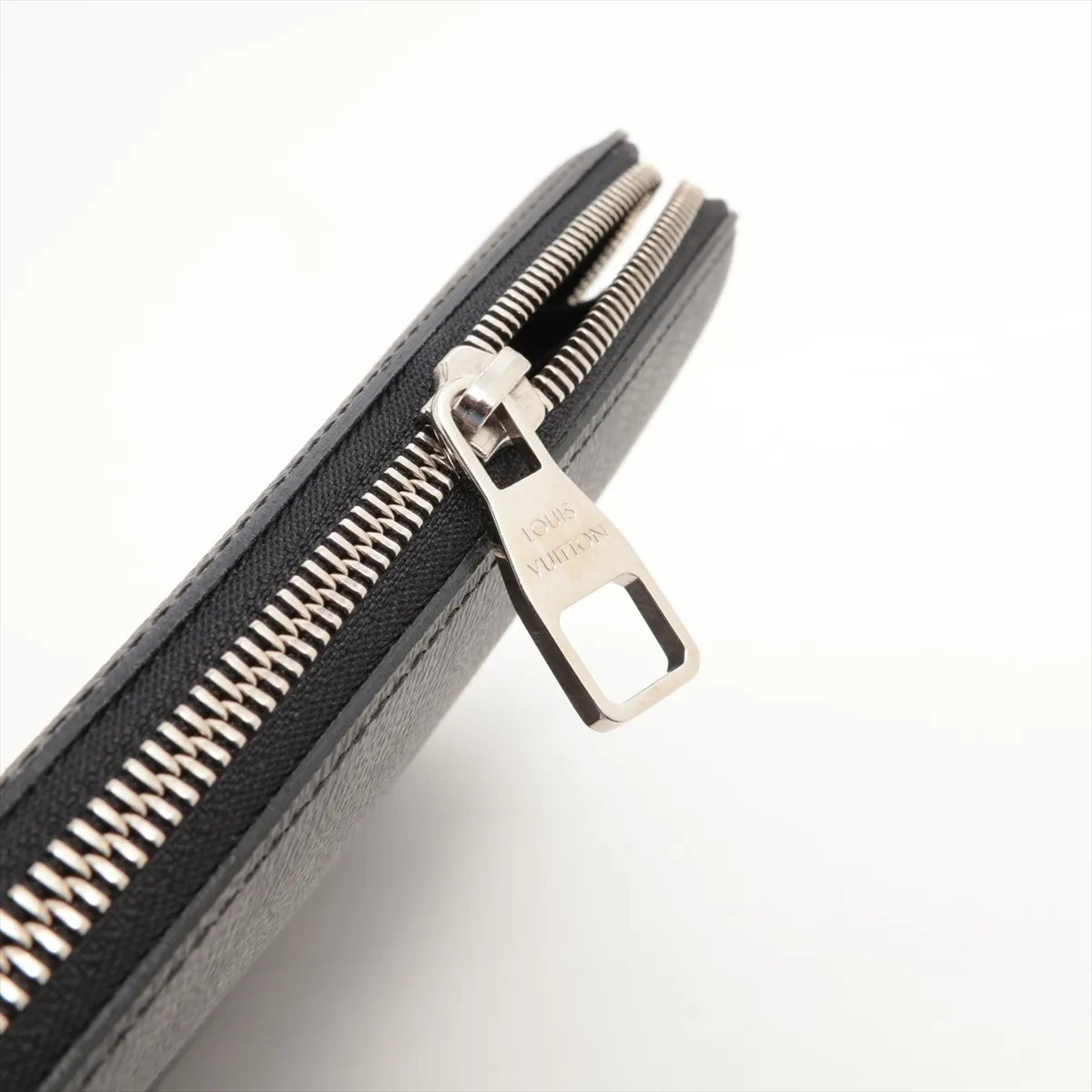 Damier Graphite Organizer Atoll N48255 MI3154 Black Round Zip Wallet with Initials — view 12