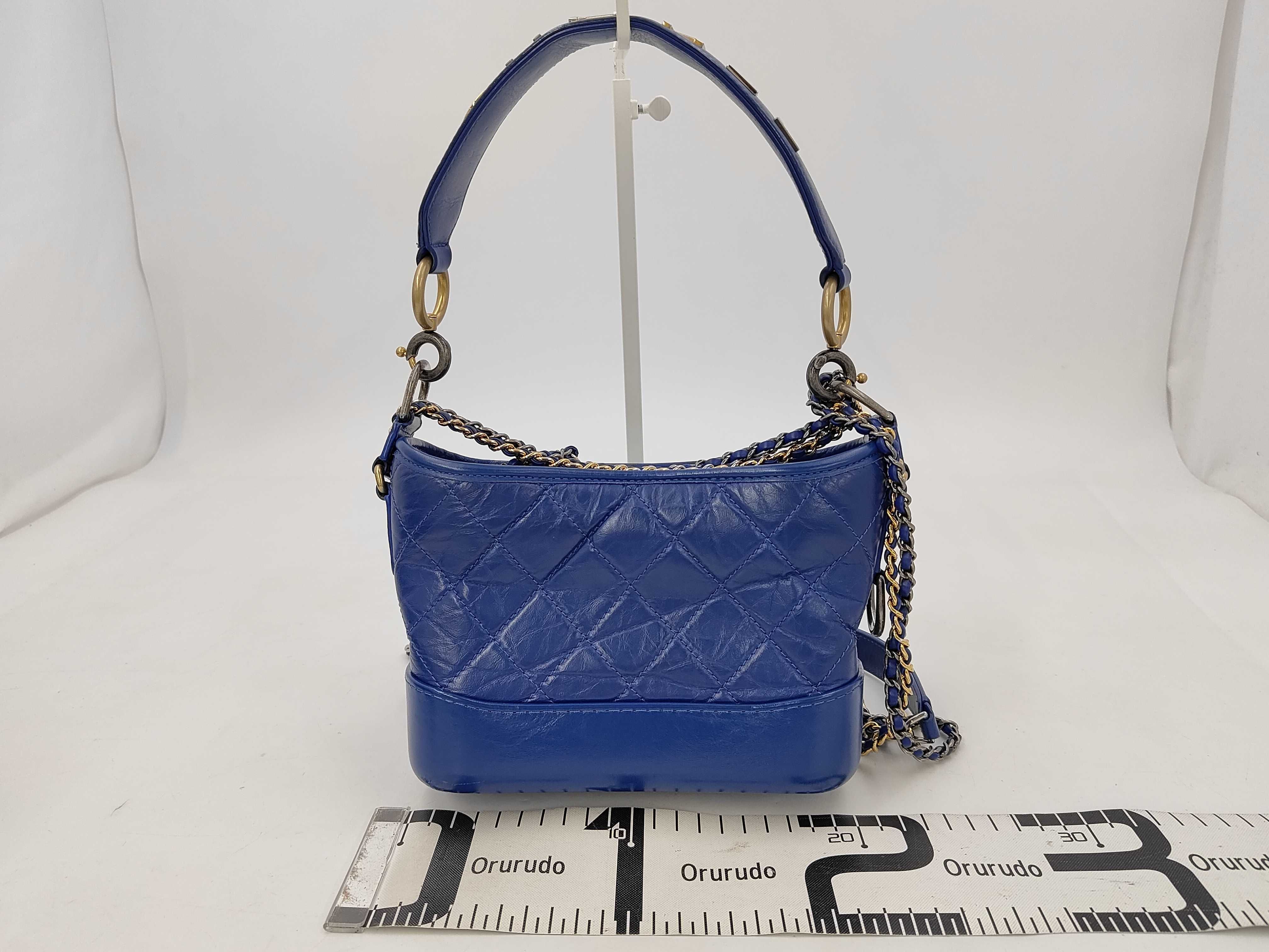 Gabrielle de Chanel Hobo Bag, Blue Aged Calfskin, 2-Way Chain Shoulder Bag — view 2