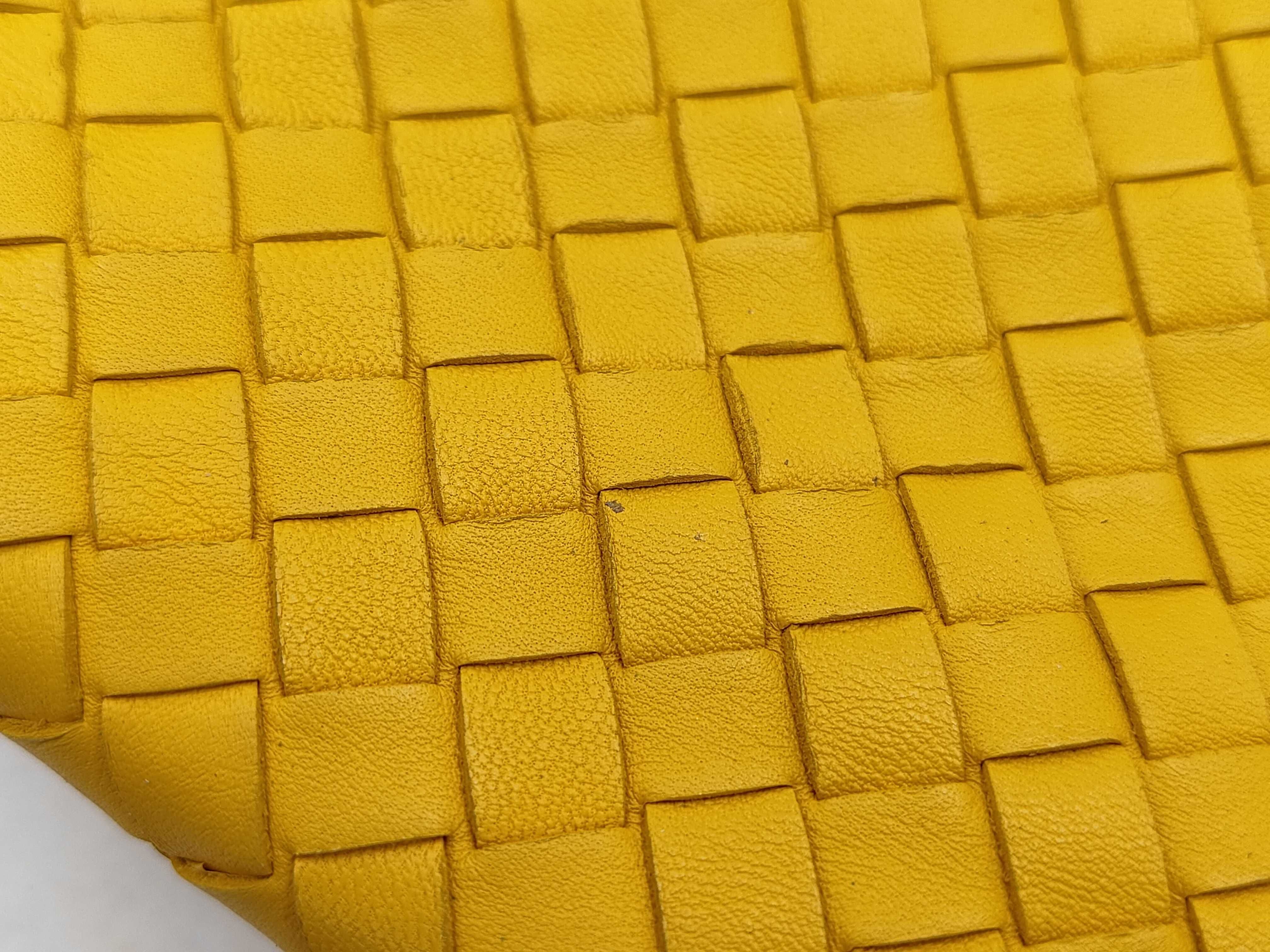BV Intrecciato Yellow Leather Tote Bag — view 13