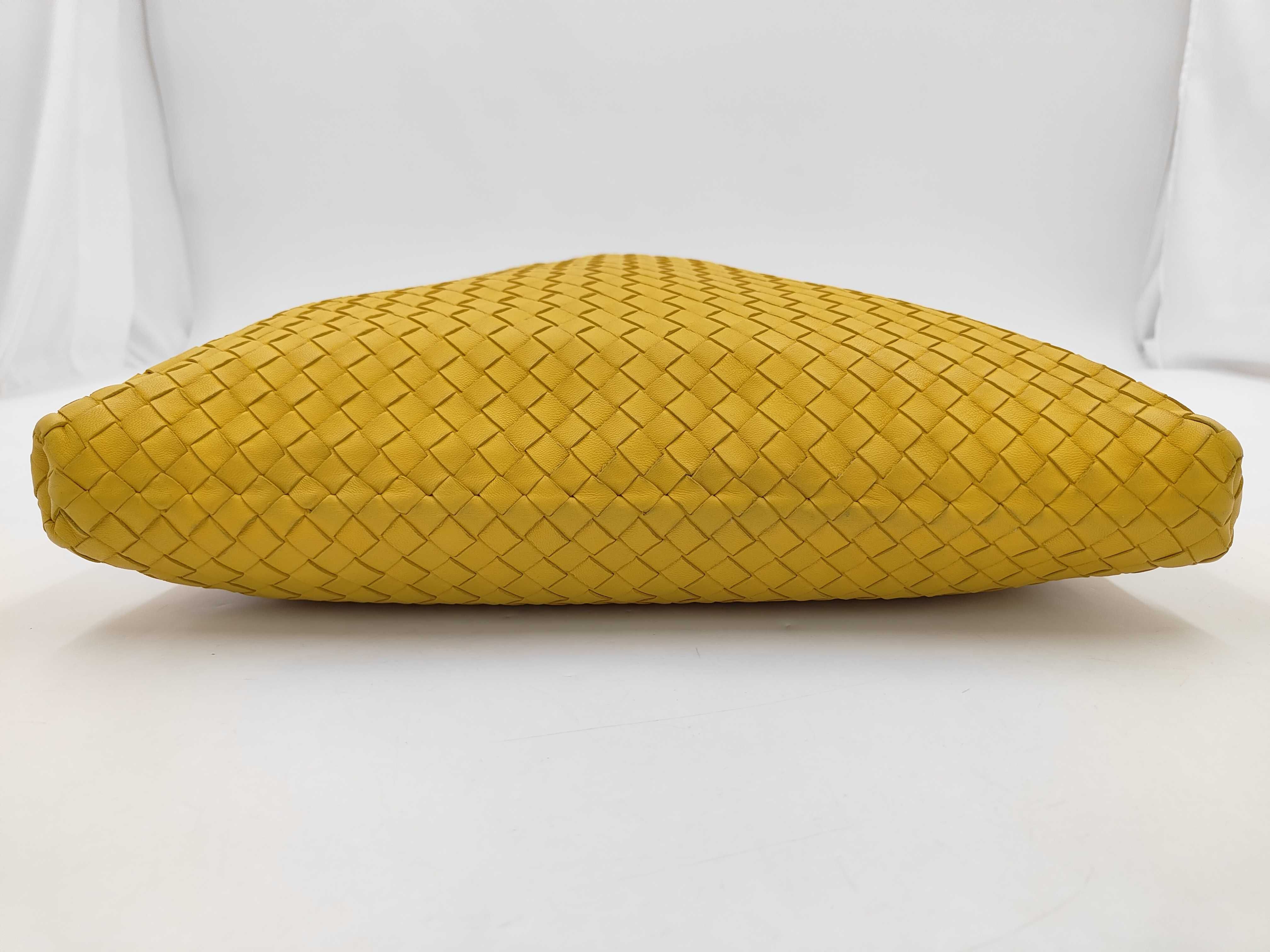 BV Intrecciato Yellow Leather Tote Bag — view 6