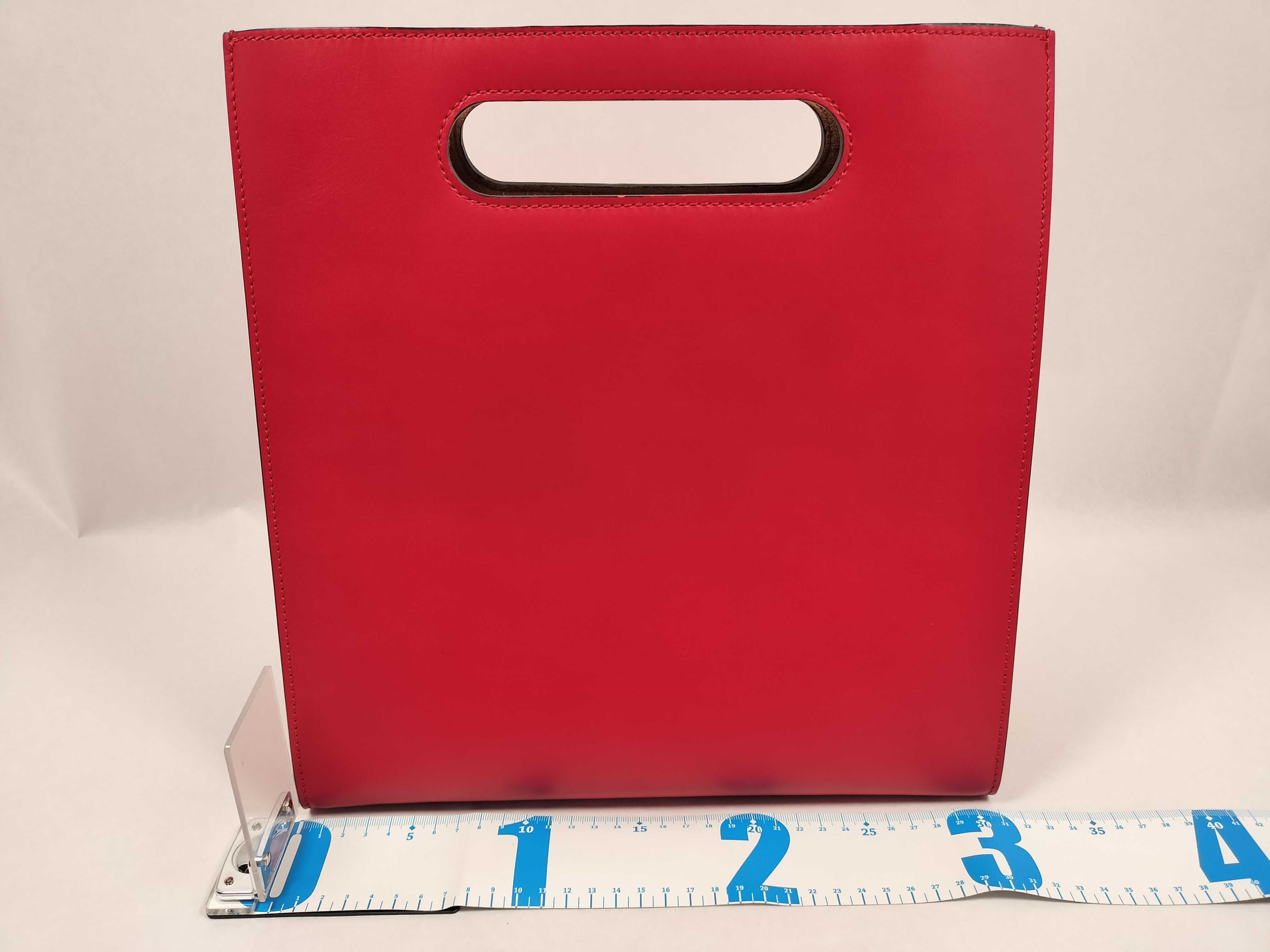 logo leather handbag, red, 409380 (handbag) — view 2