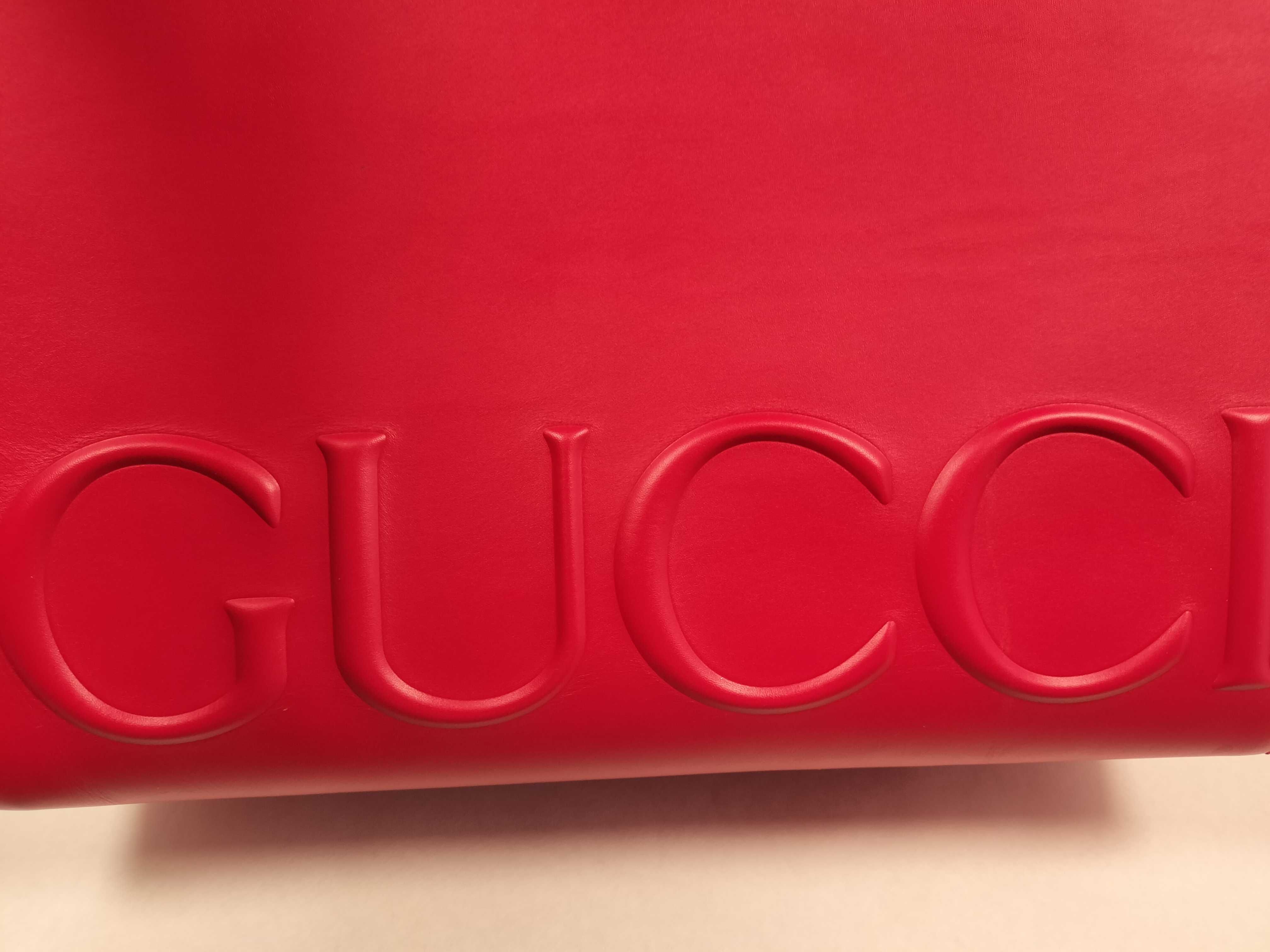 logo leather handbag, red, 409380 (handbag) — view 11