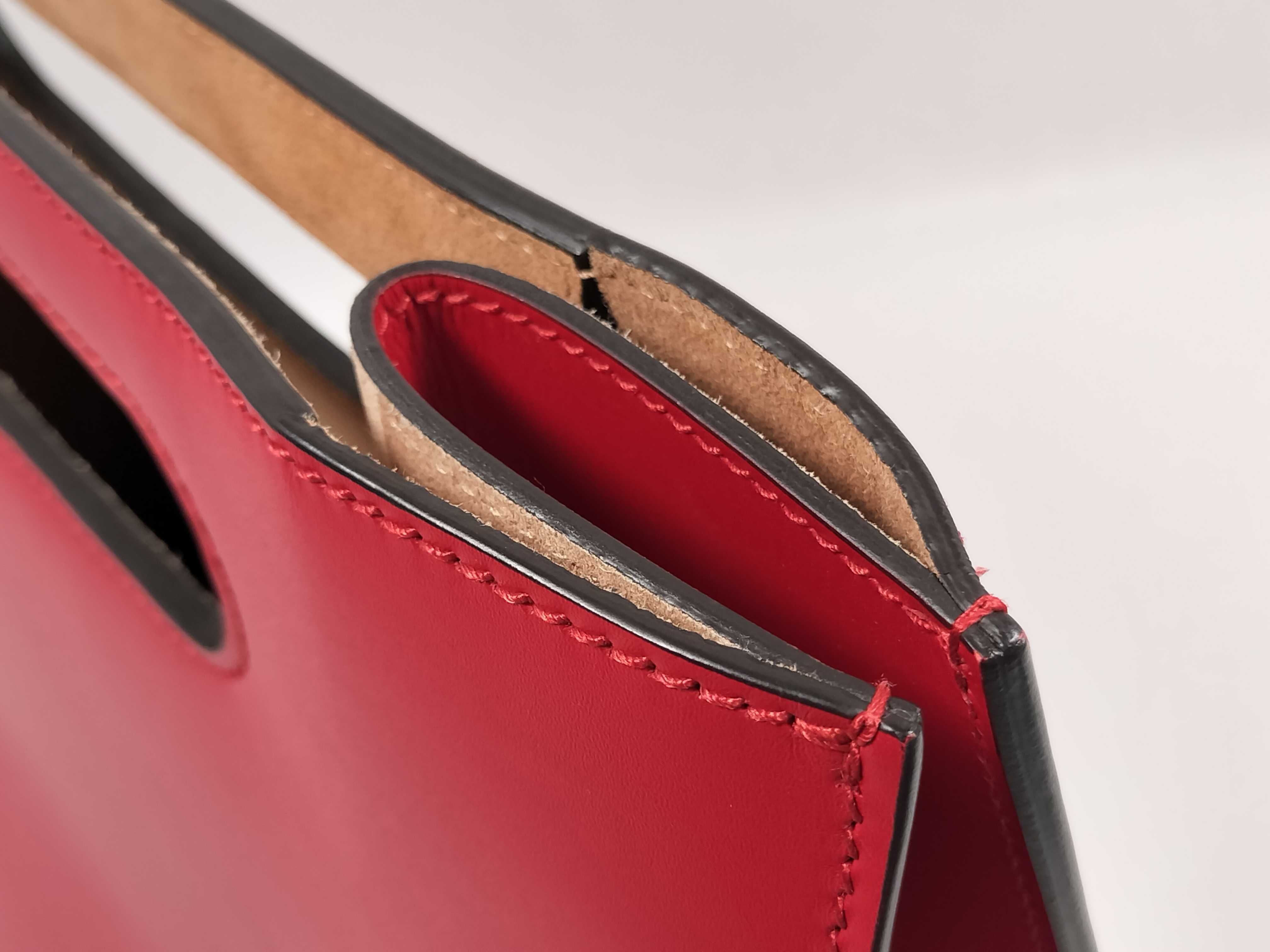 logo leather handbag, red, 409380 (handbag) — view 13