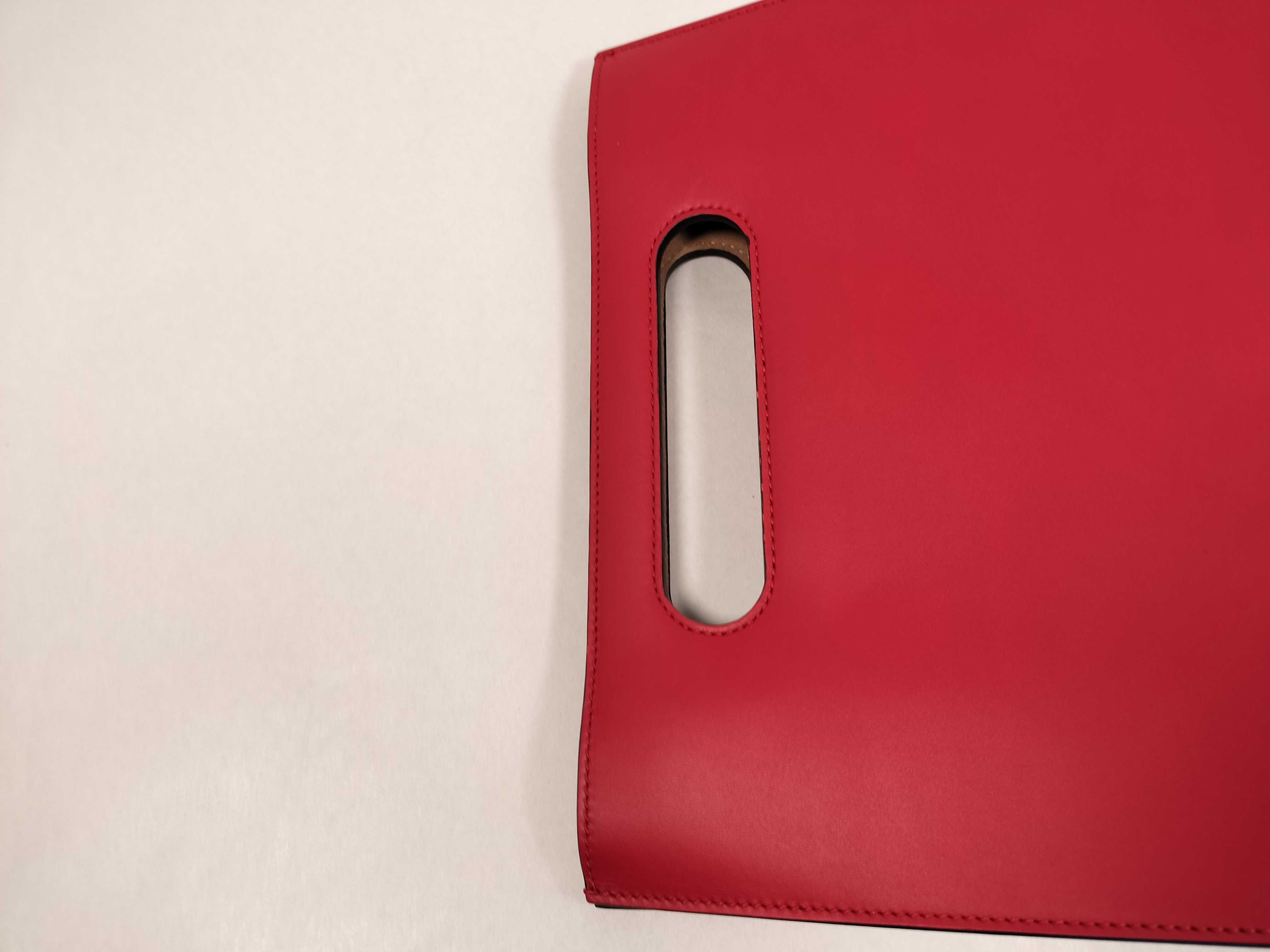 logo leather handbag, red, 409380 (handbag) — view 3