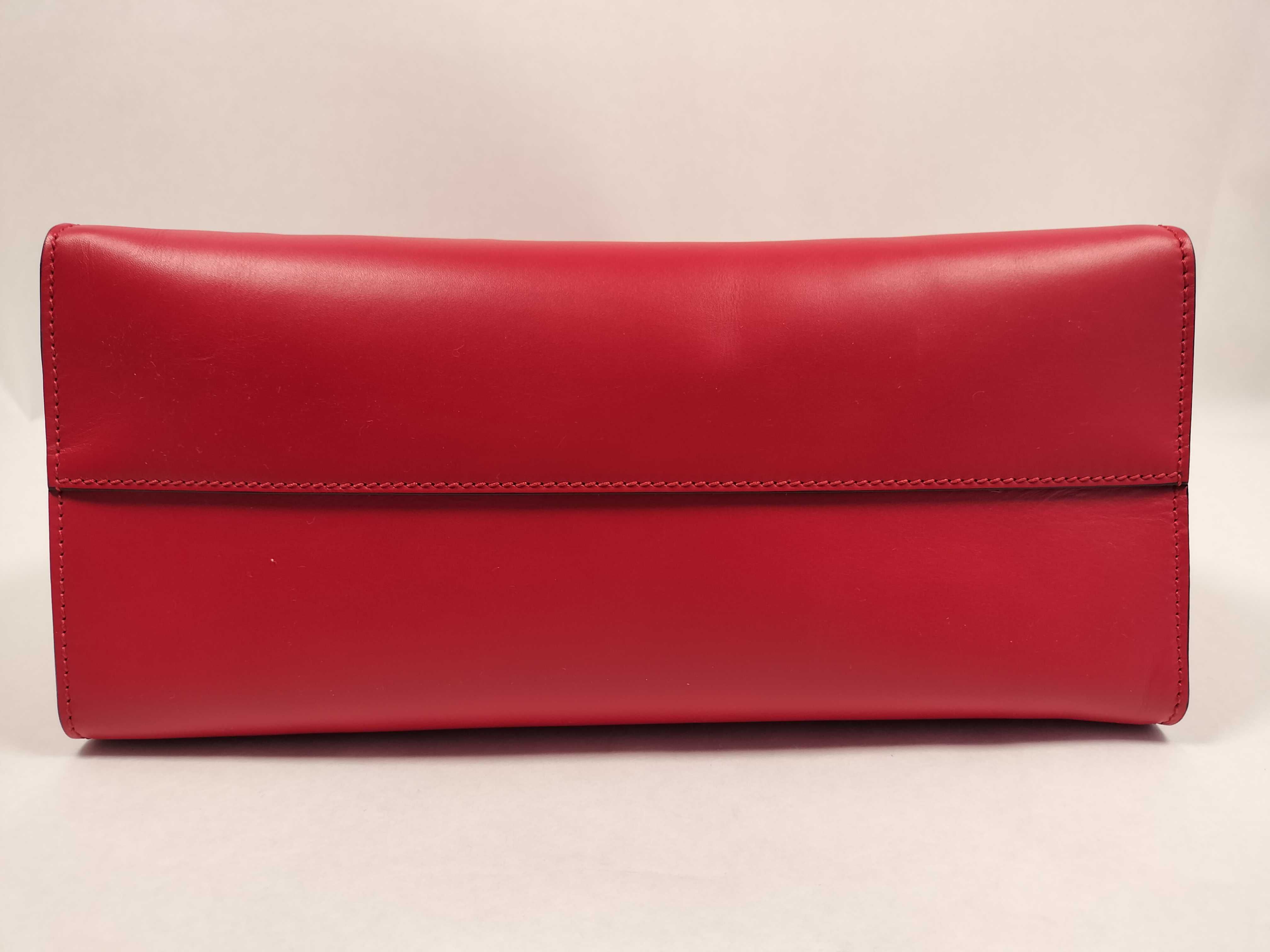 logo leather handbag, red, 409380 (handbag) — view 6