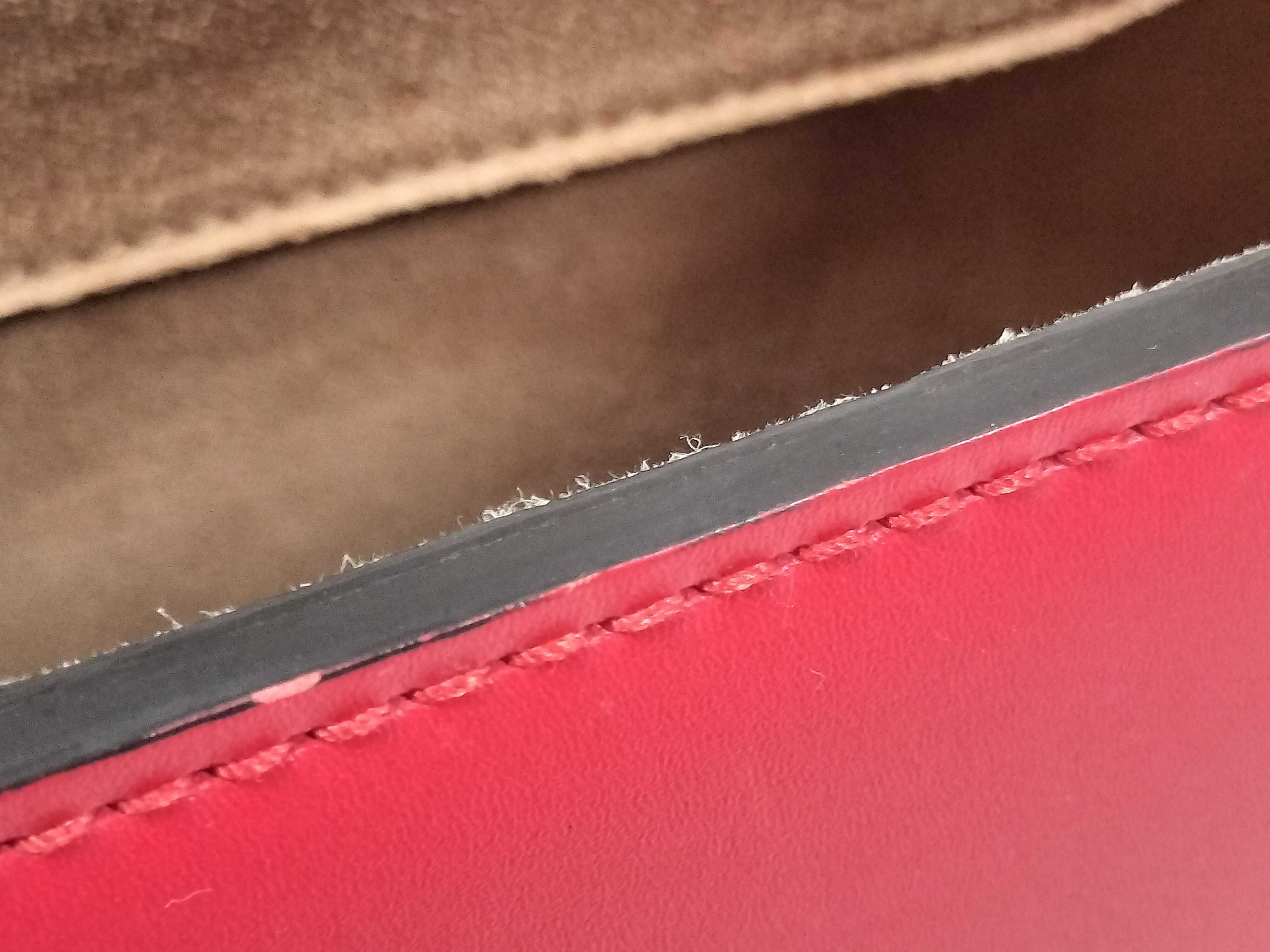 logo leather handbag, red, 409380 (handbag) — view 10