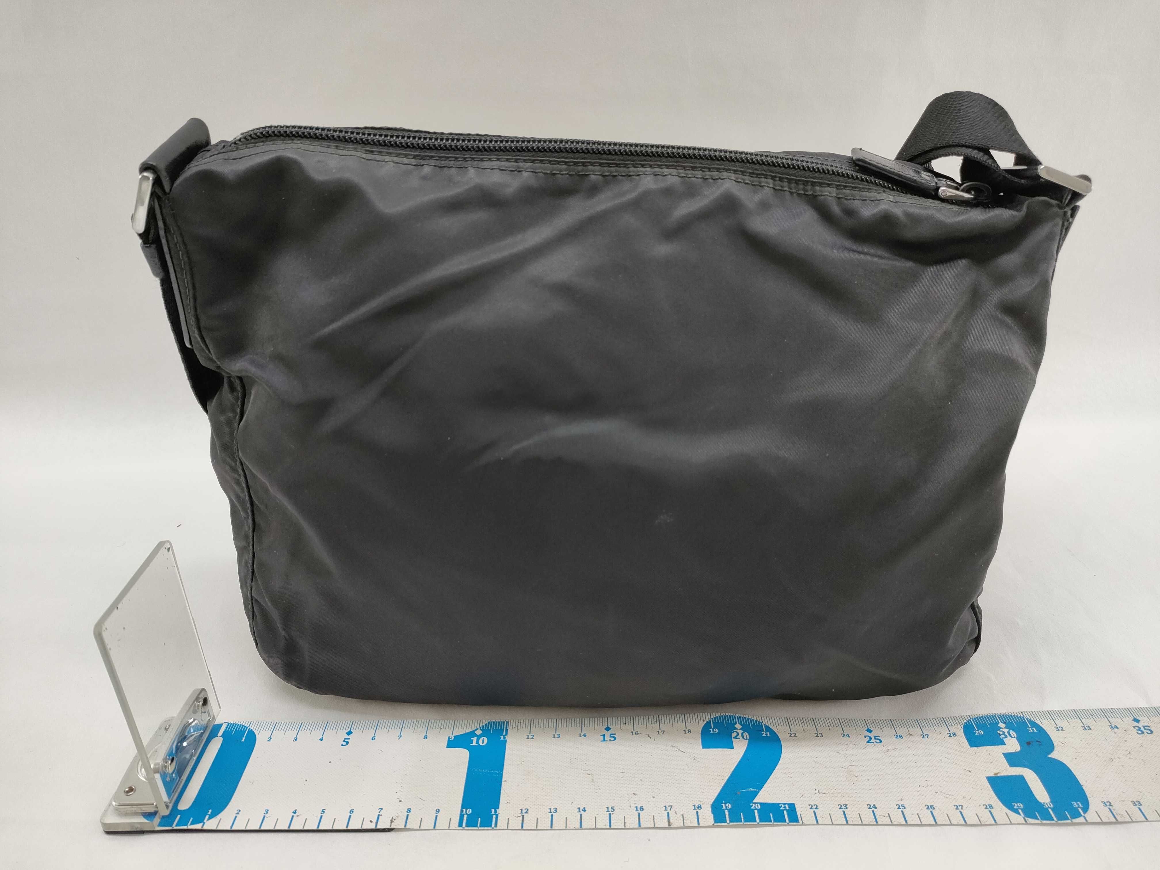 Nylon Prada Shoulder Bag Triangle Logo Black Shoulder Bag — view 2