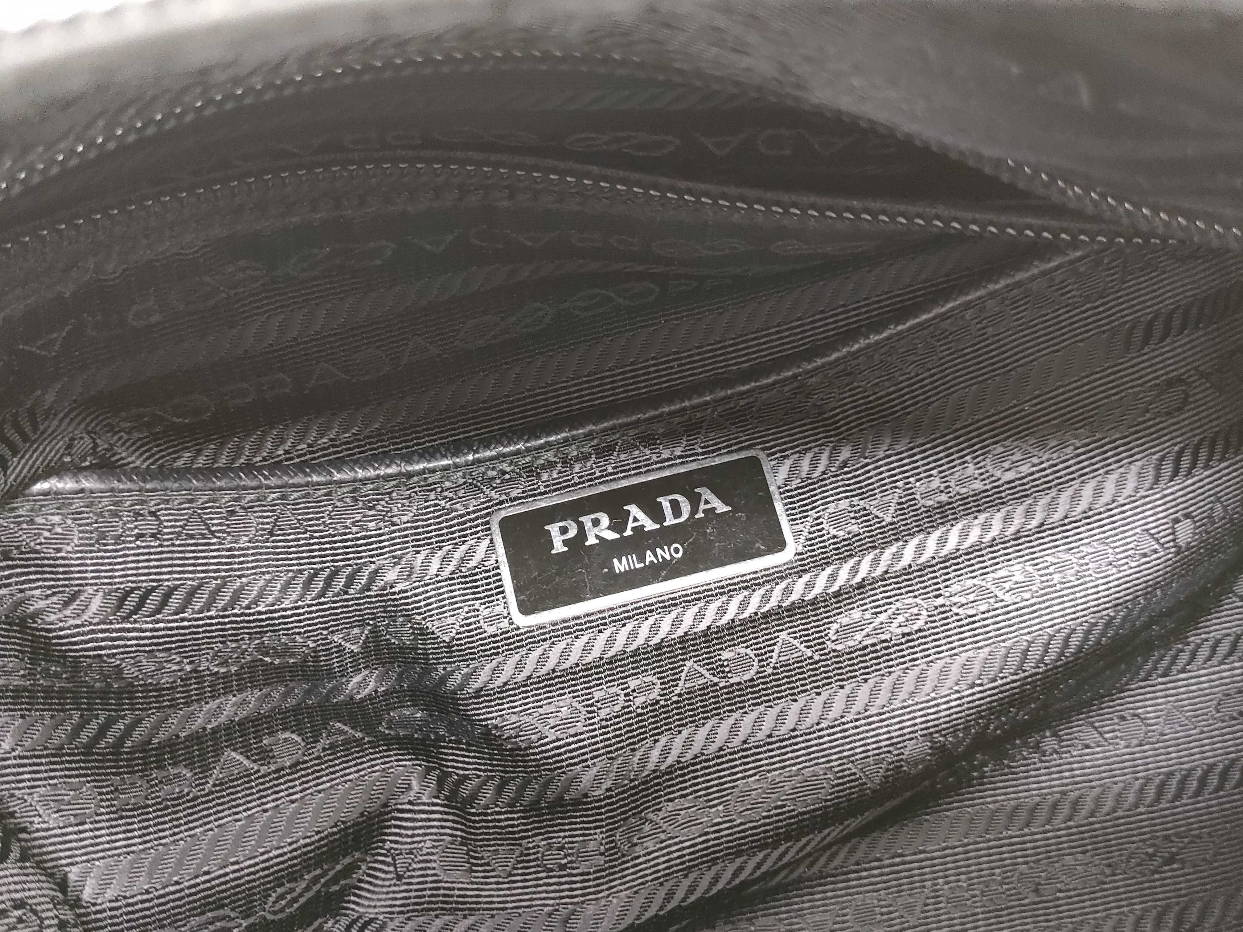 Nylon Prada Shoulder Bag Triangle Logo Black Shoulder Bag — view 12