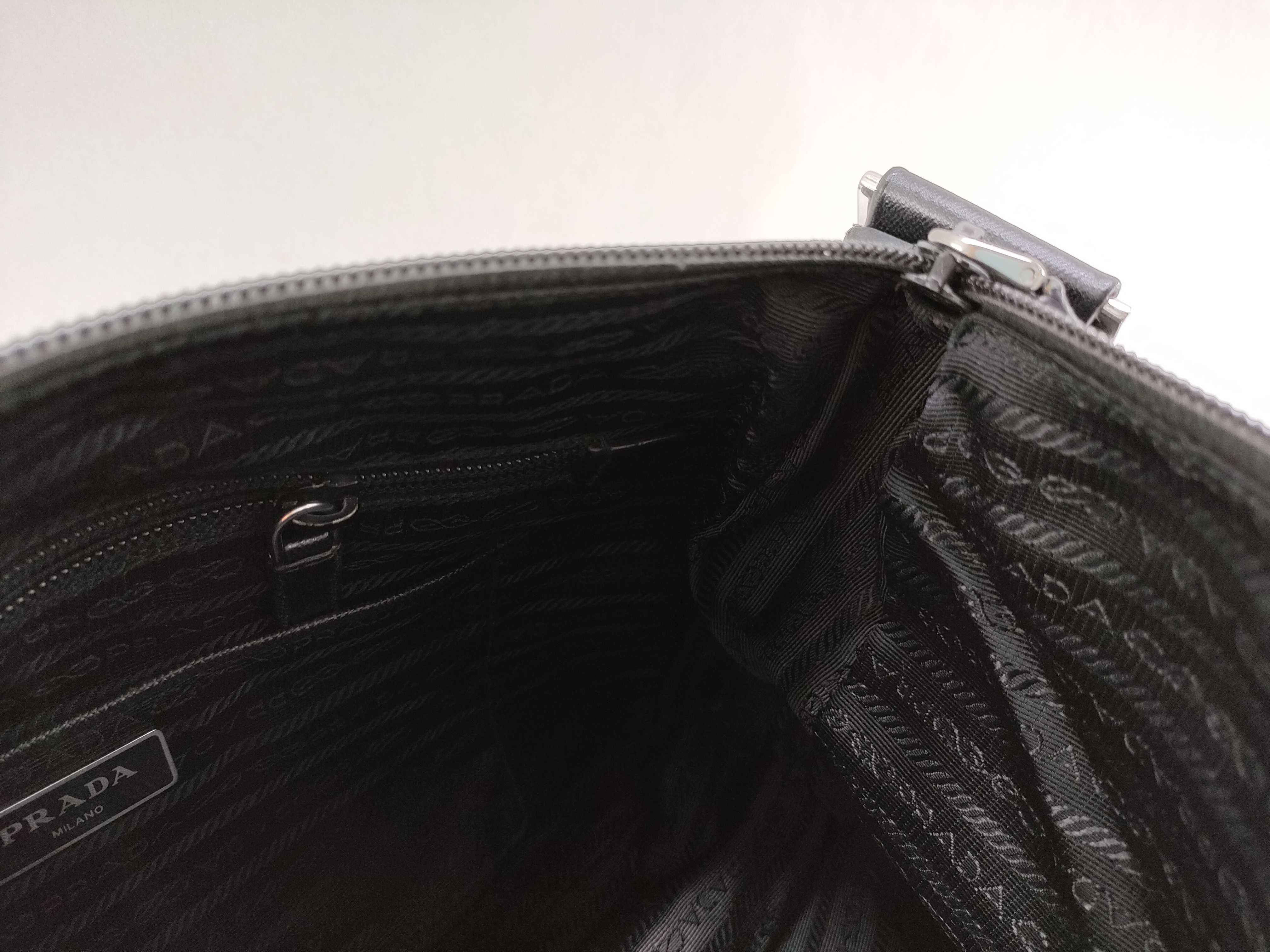 Nylon Prada Shoulder Bag Triangle Logo Black Shoulder Bag — view 9