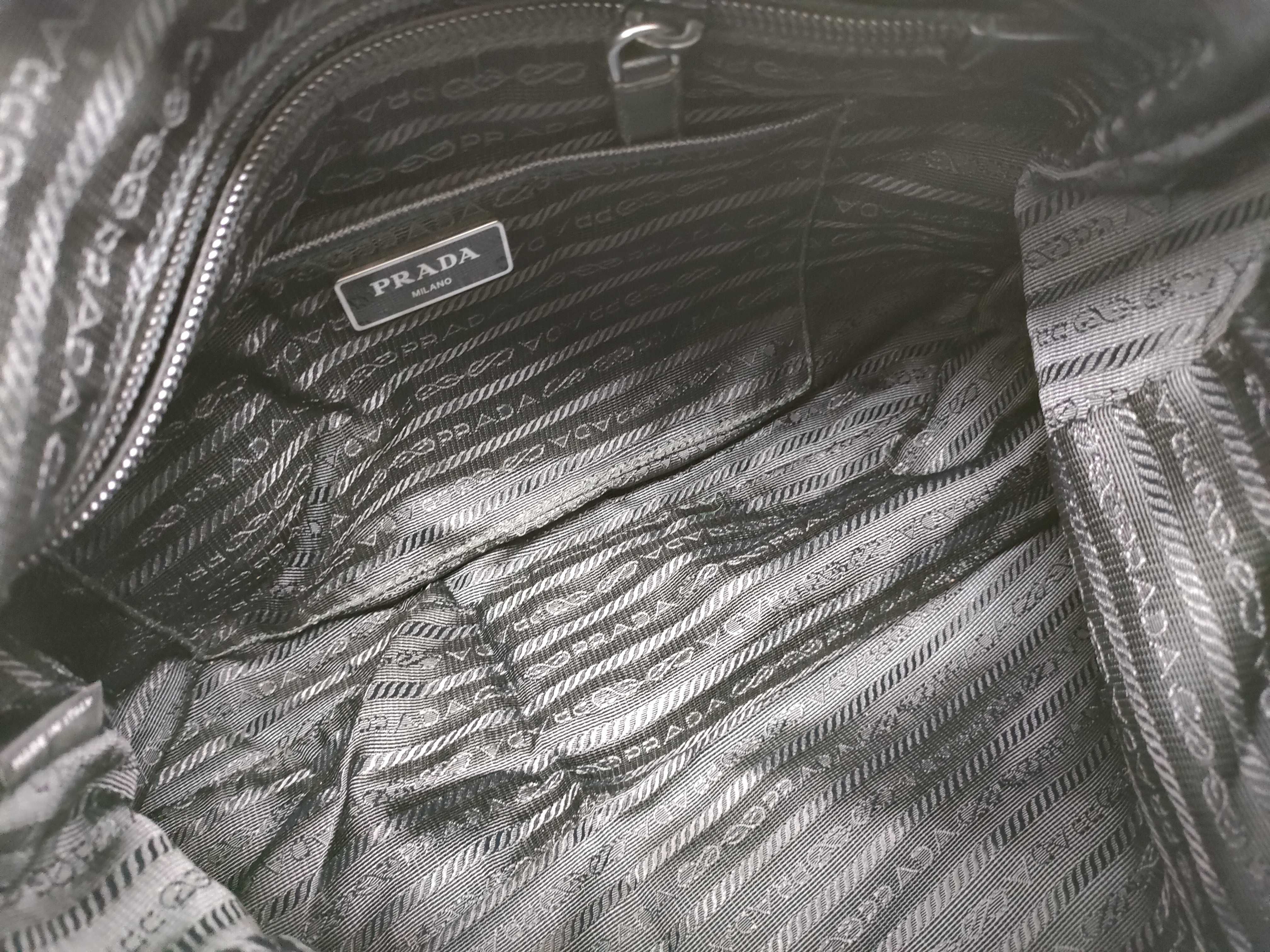 Nylon Prada Shoulder Bag Triangle Logo Black Shoulder Bag — view 10
