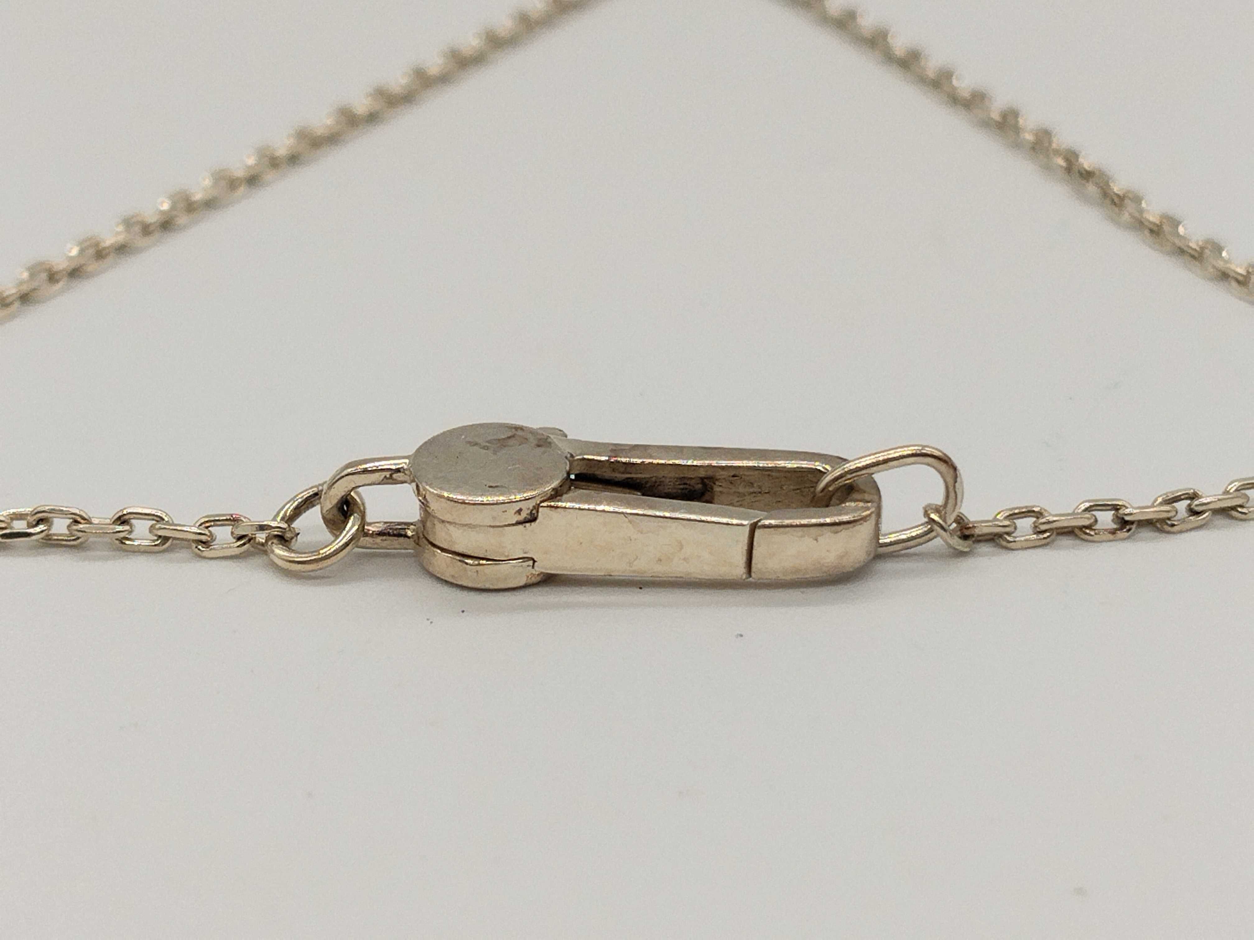 logo plate square sterling silver (925) necklace. — view 4