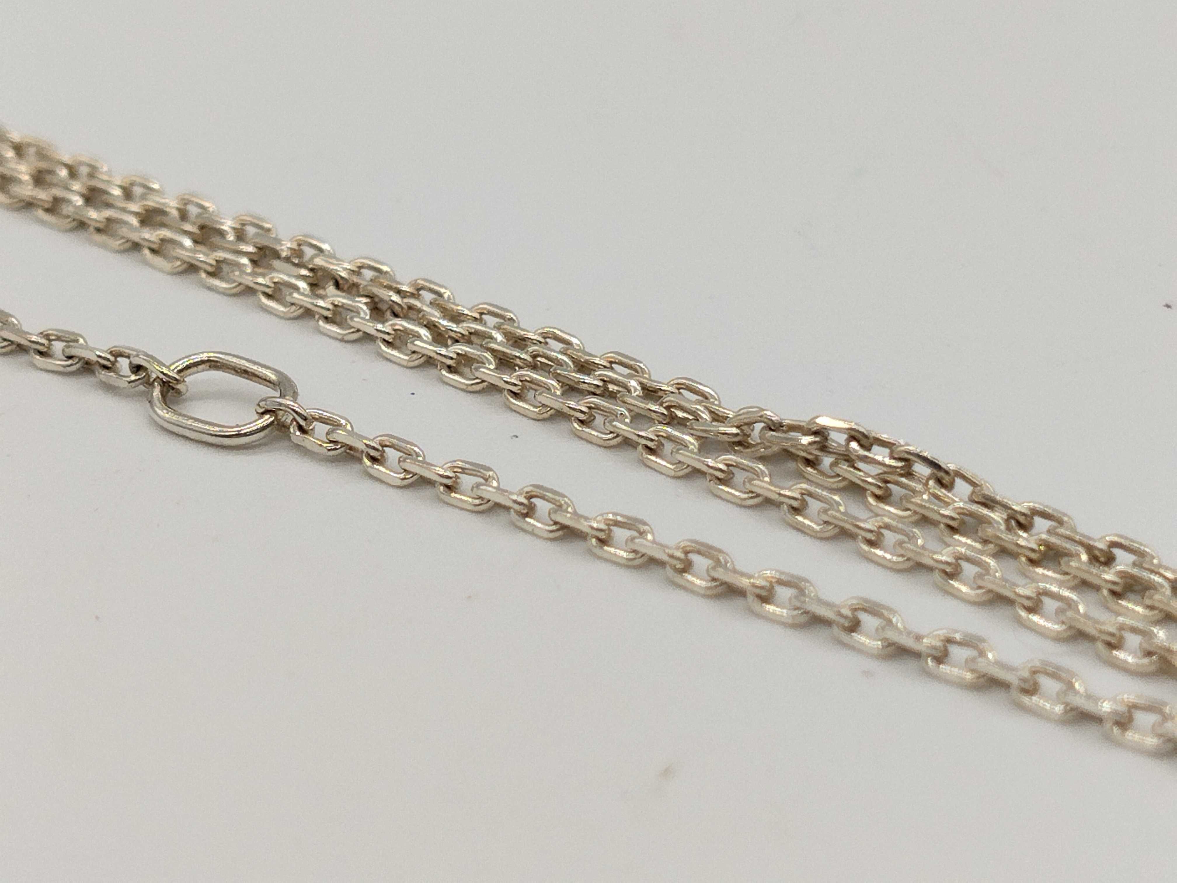 logo plate square sterling silver (925) necklace. — view 6