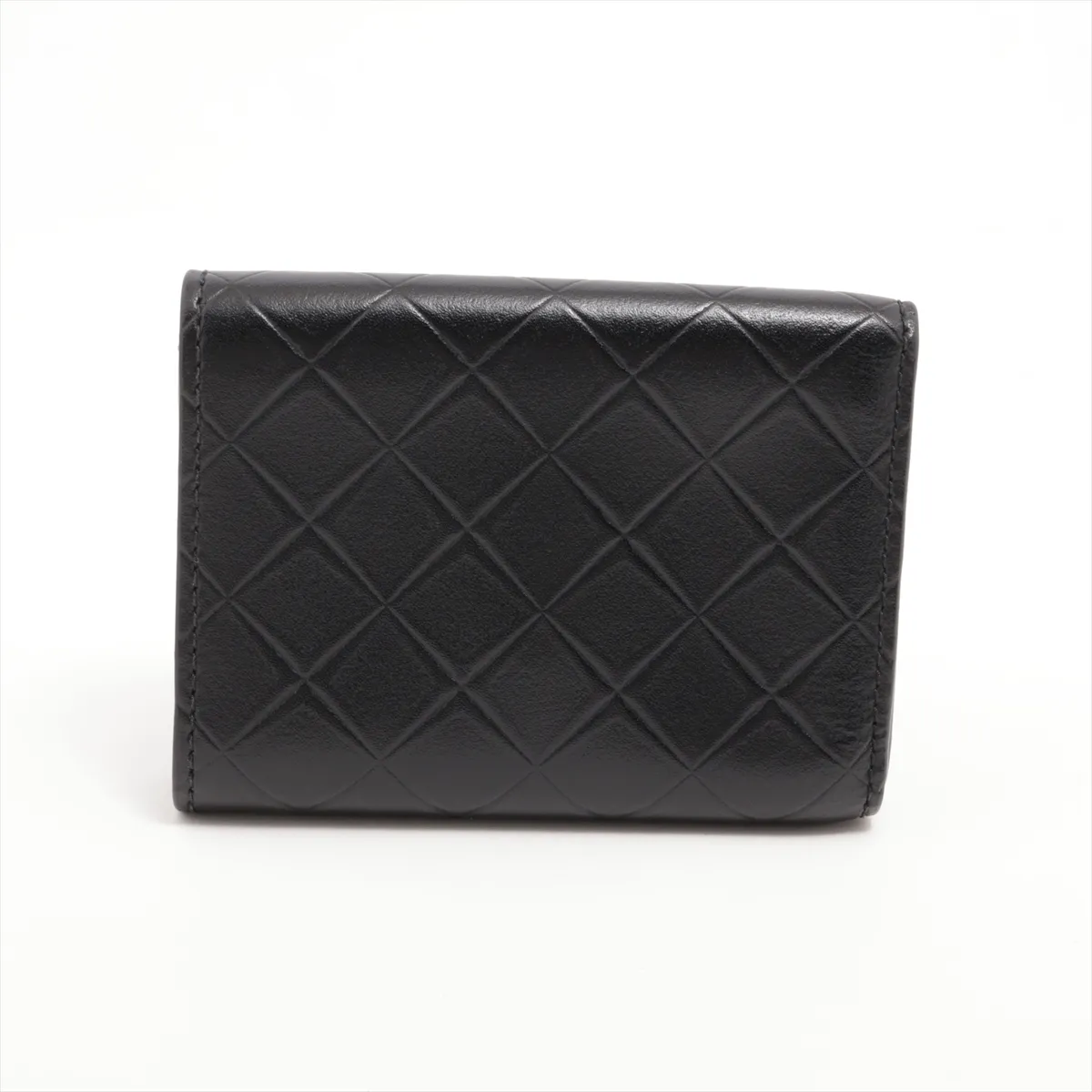 Leather Compact Wallet Black — view 2