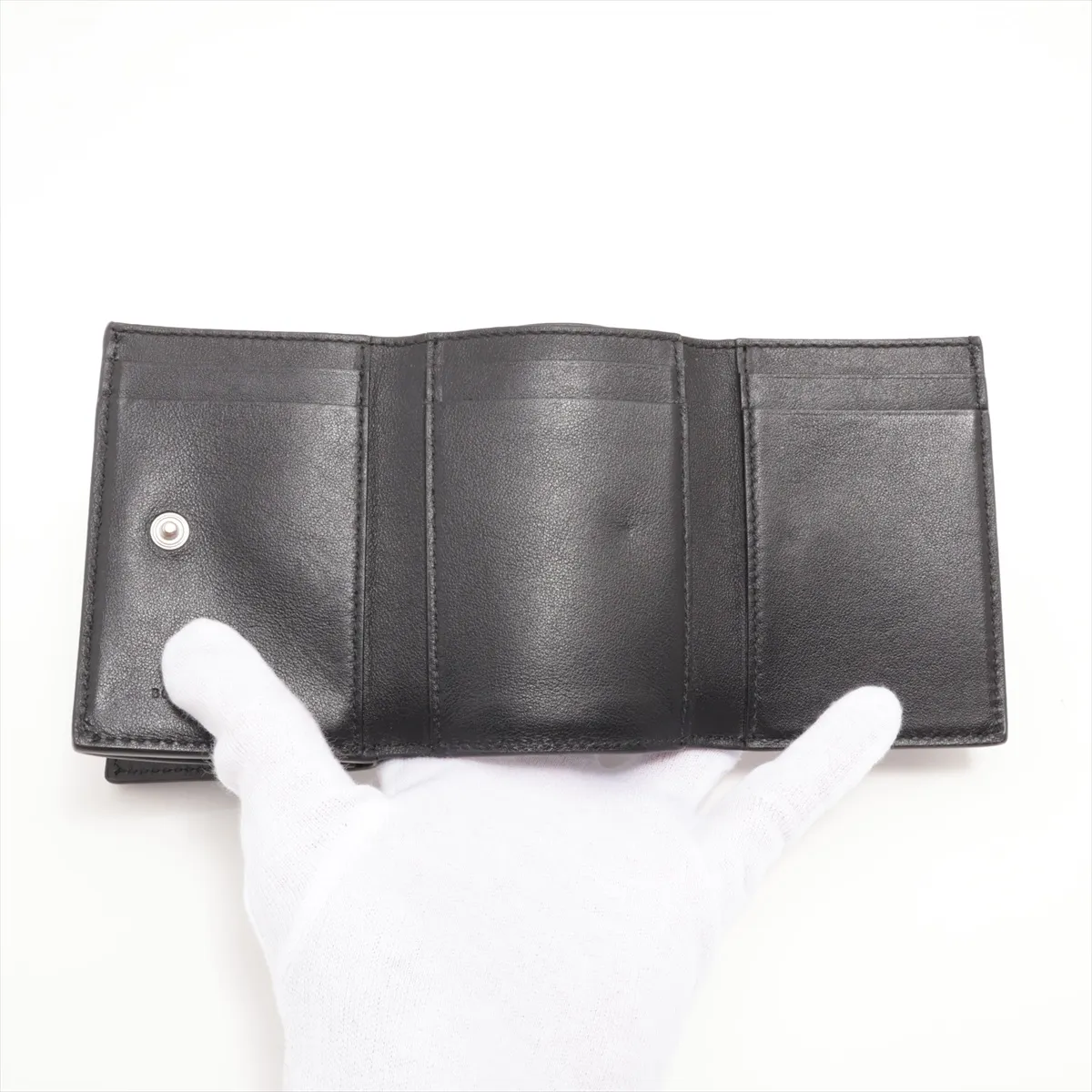 Leather Compact Wallet Black — view 5