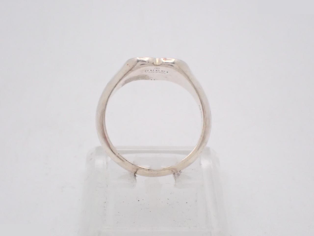 Interlocking G Enamel Heart Sterling Silver 925 Ring (Gucci) — view 3