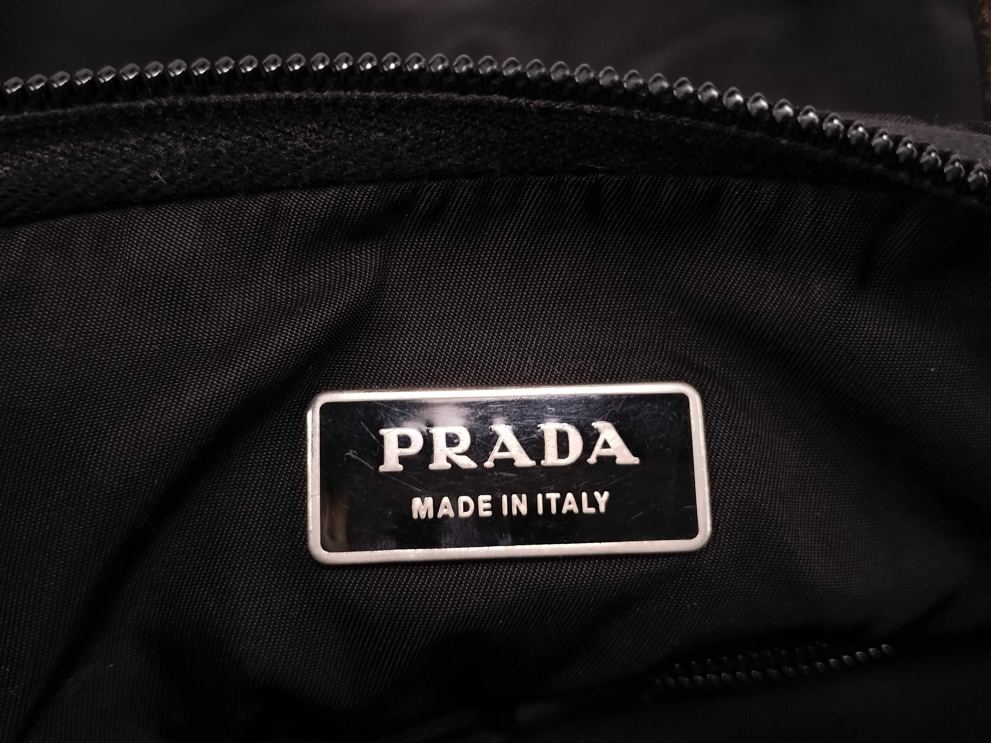 nylon business bag with Prada triangular logo, white tag, size 165, clutch bag. — view 12