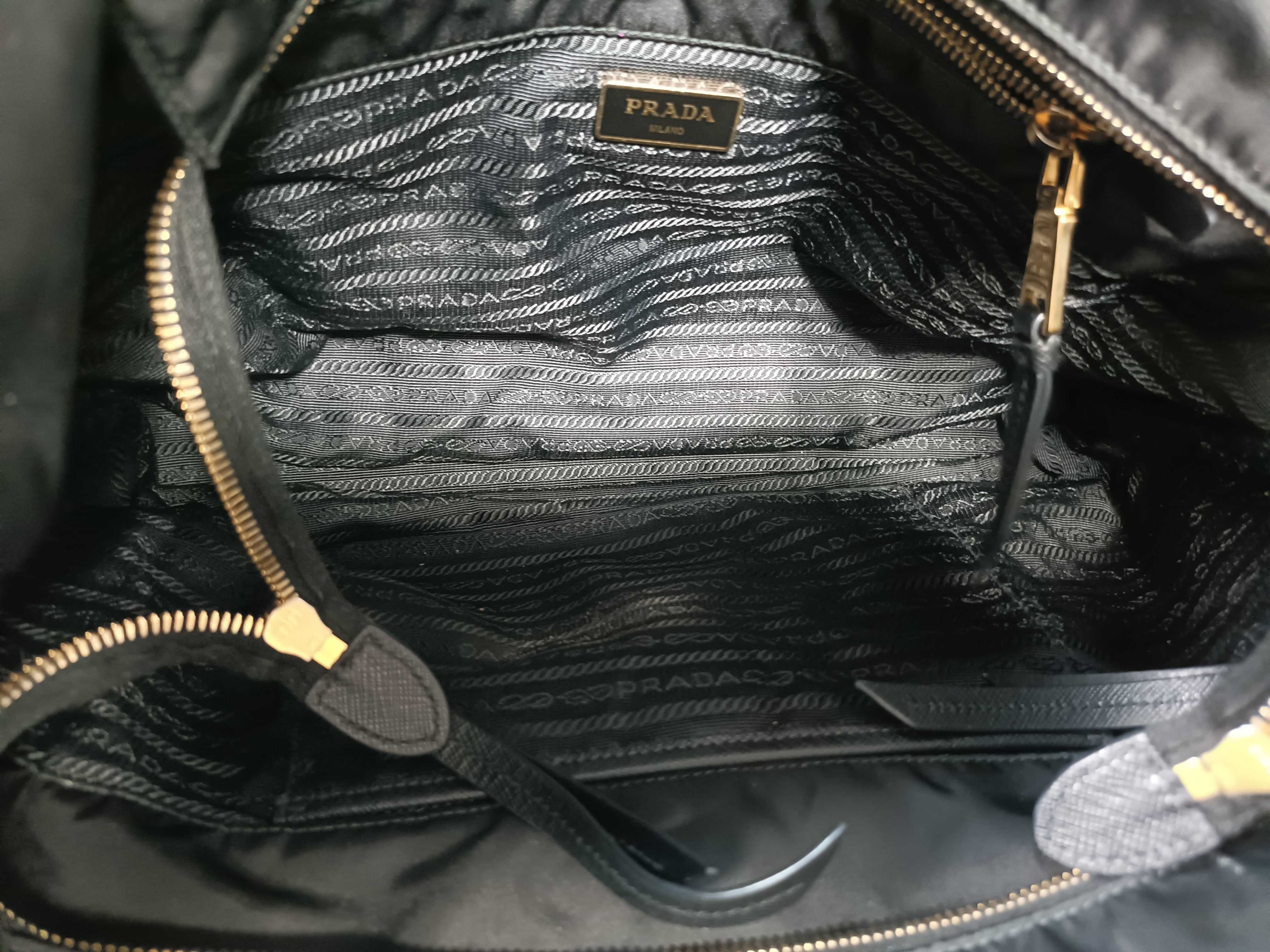 Tessuto Nylon x Leather Tote Bag, Black BR4997 Tote Bag — view 13