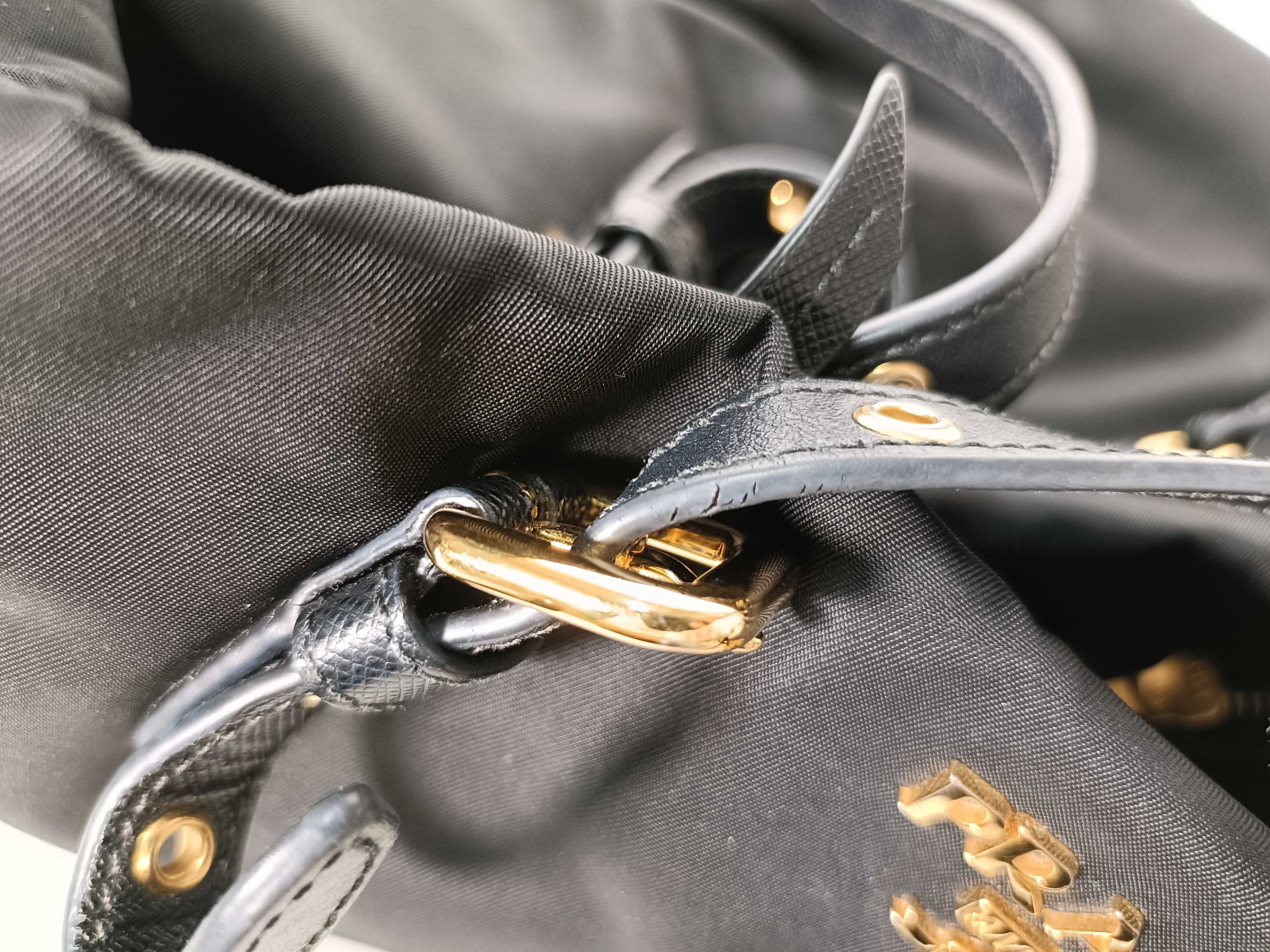 Tessuto Nylon x Leather Tote Bag, Black BR4997 Tote Bag — view 15