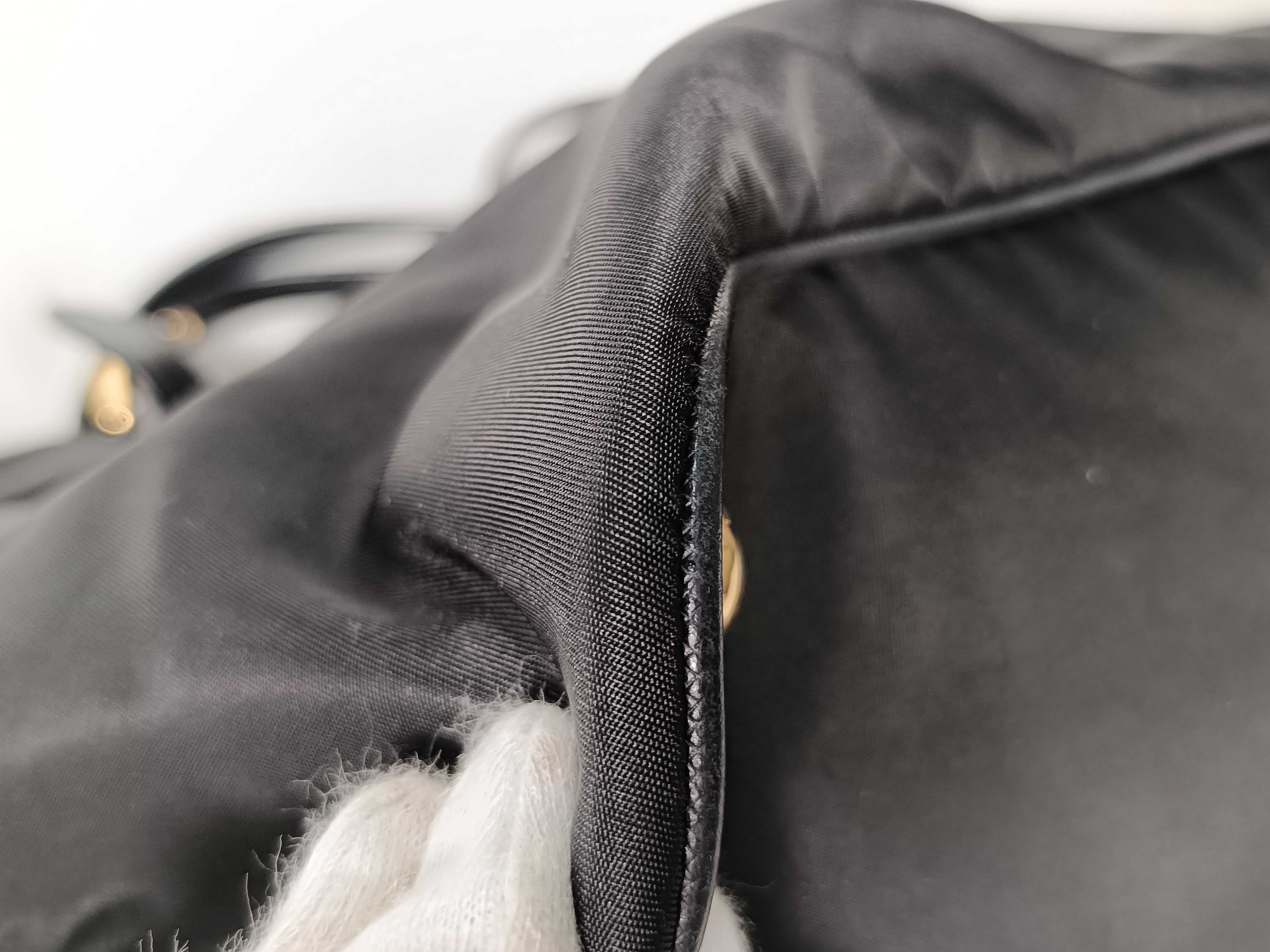Tessuto Nylon x Leather Tote Bag, Black BR4997 Tote Bag — view 5