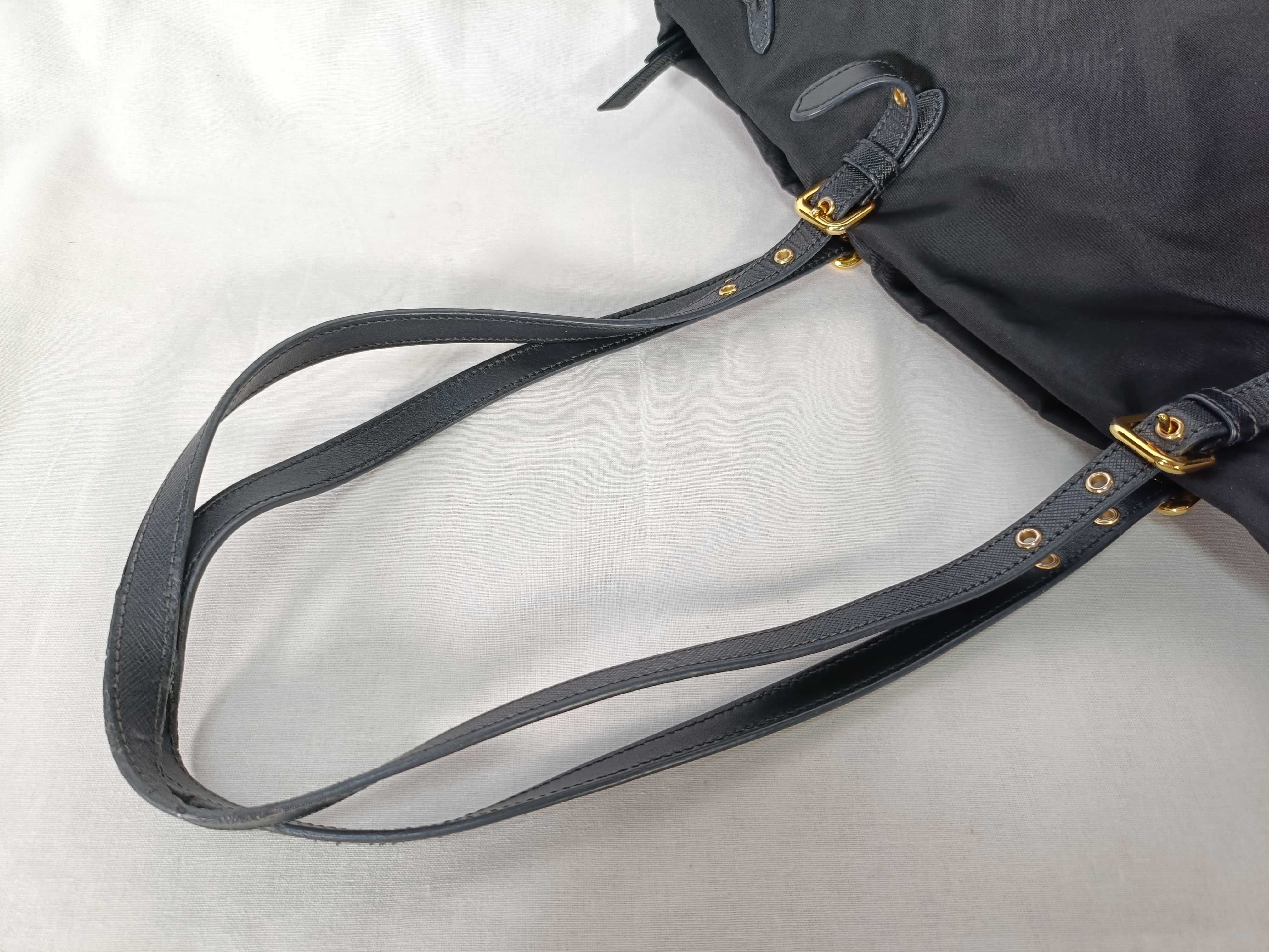 Tessuto Nylon x Leather Tote Bag, Black BR4997 Tote Bag — view 7