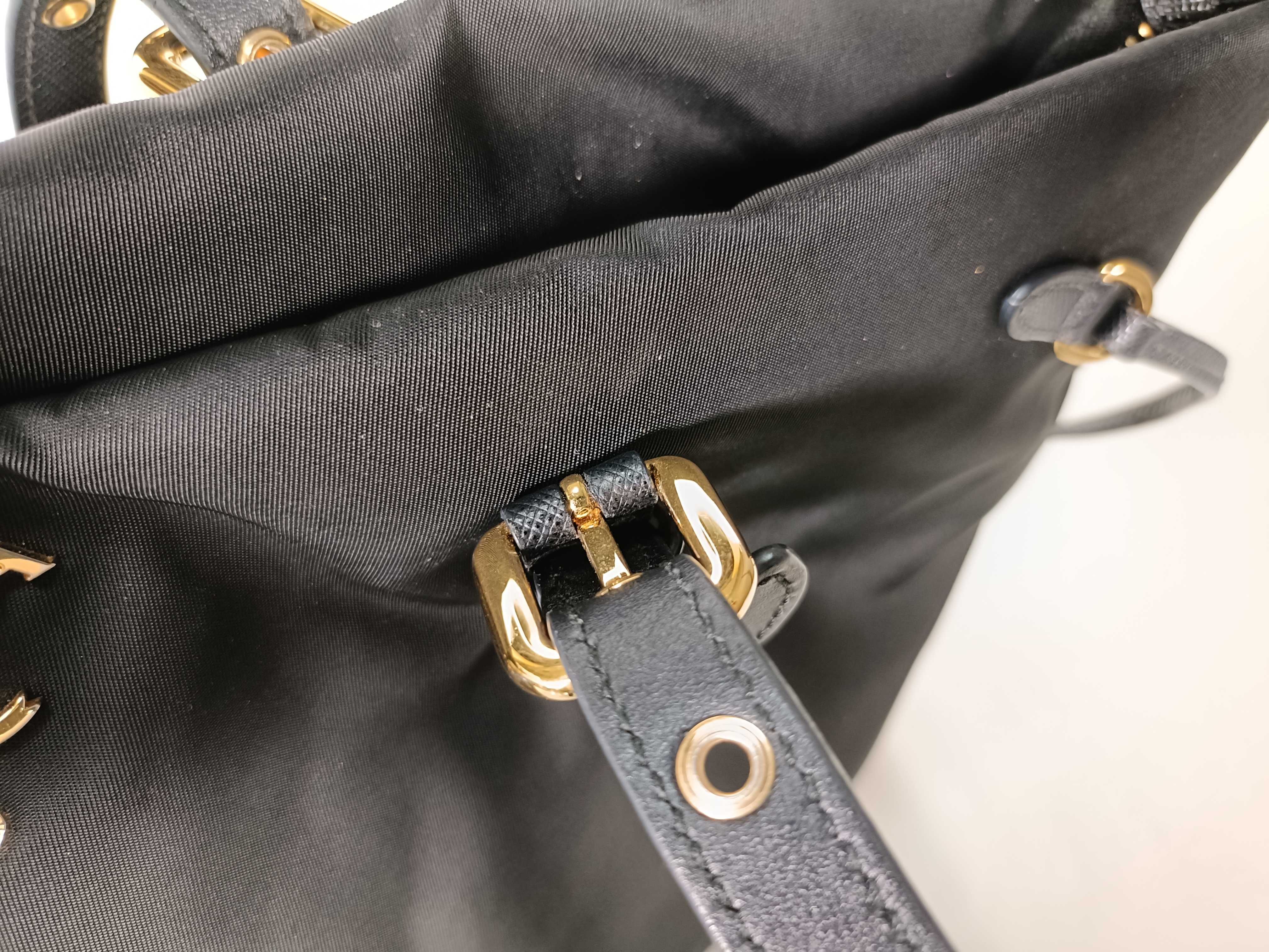 Tessuto Nylon x Leather Tote Bag, Black BR4997 Tote Bag — view 9