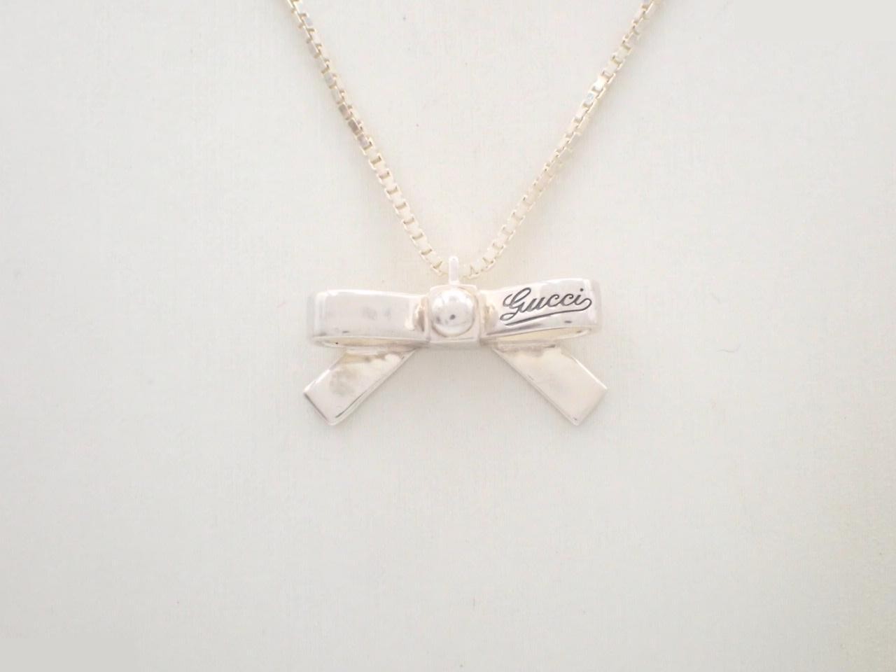 Ribbon necklace, 925 silver, 6.1g, chain approximately 44cm.