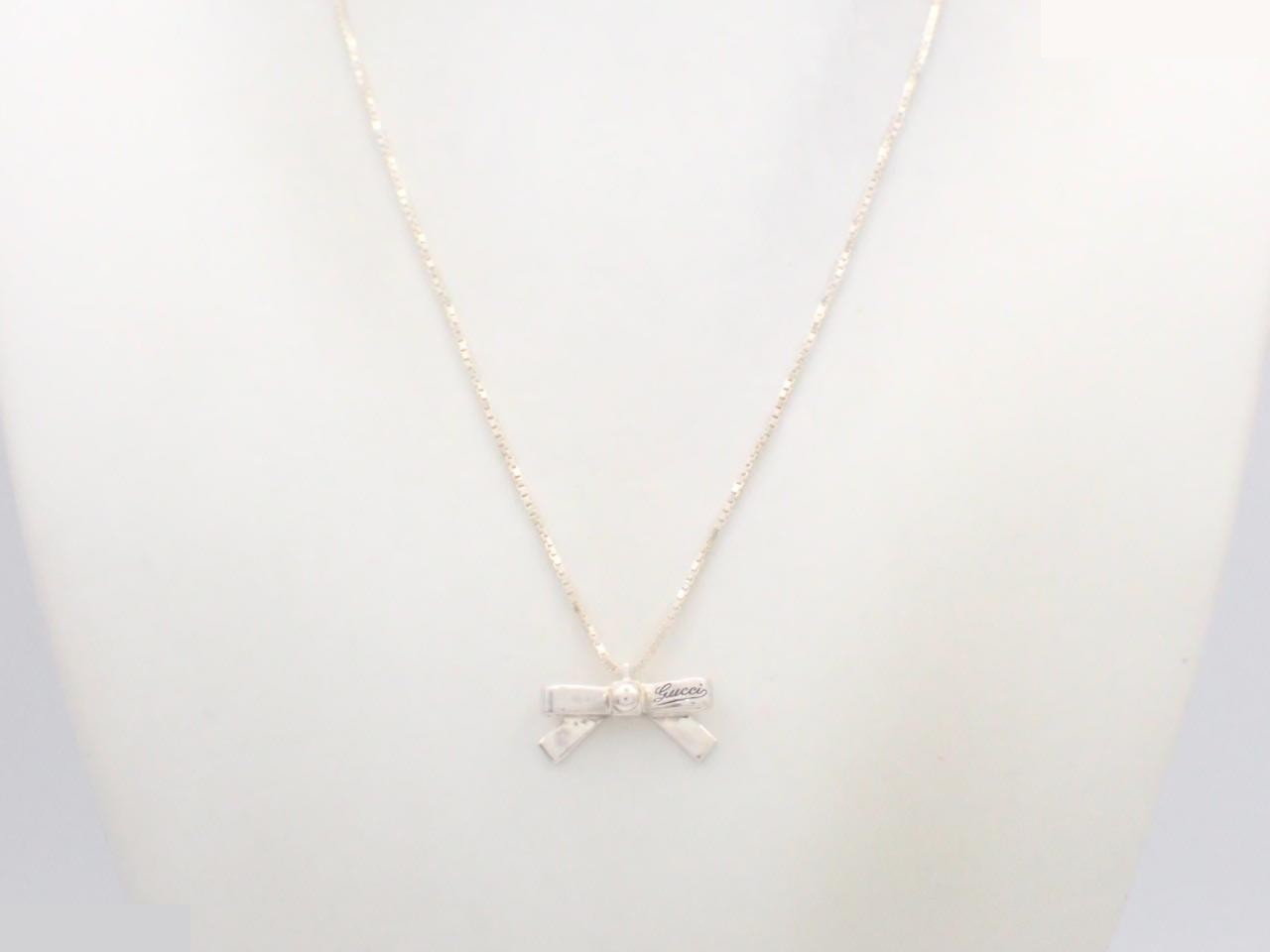 Ribbon necklace, 925 silver, 6.1g, chain approximately 44cm. — view 3