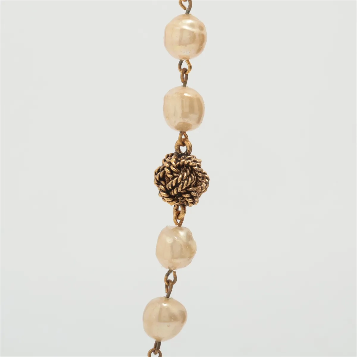 Coco Mark Long Necklace GP x Fake Pearl Gold — view 3
