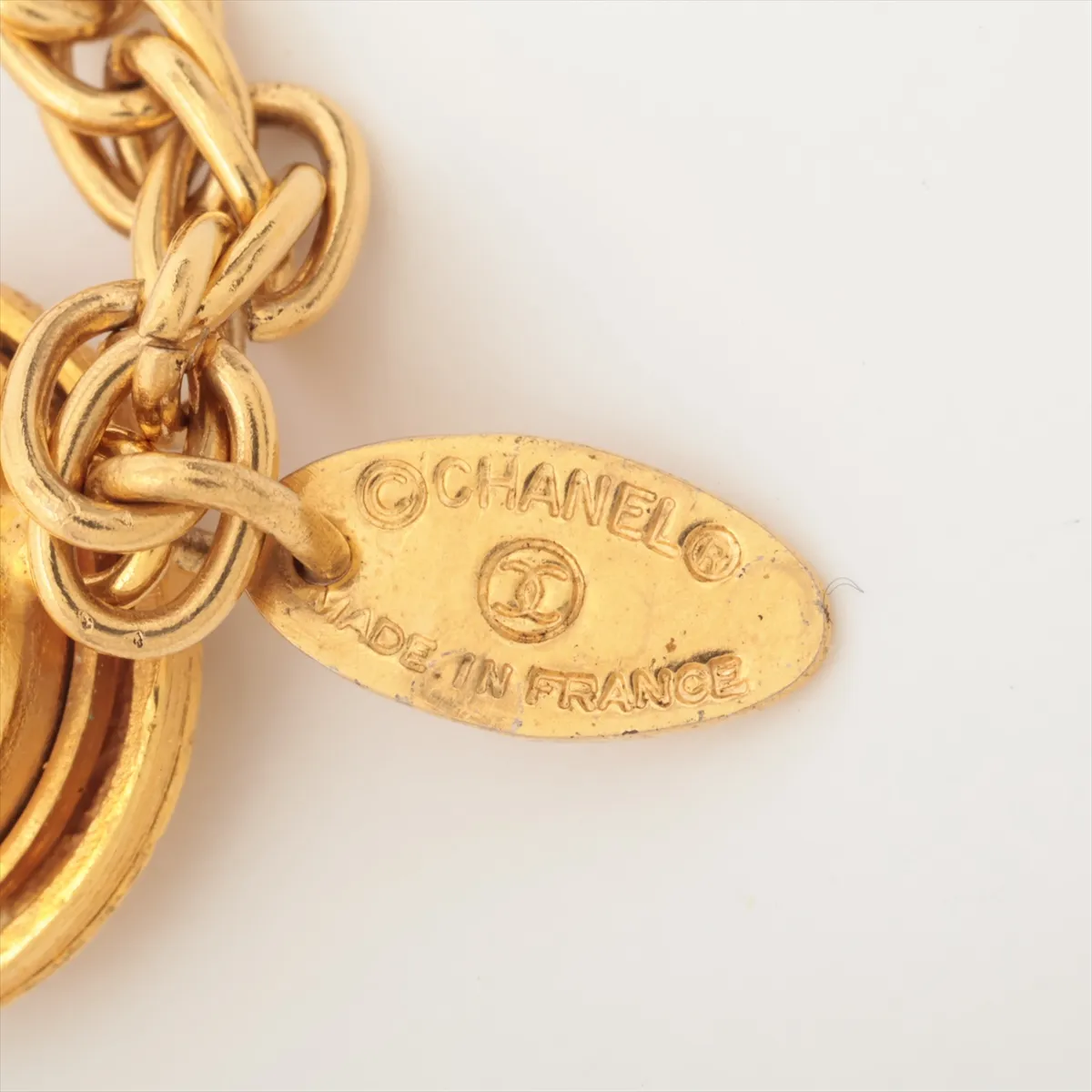 Coco Mark Long Necklace GP x Fake Pearl Gold — view 5