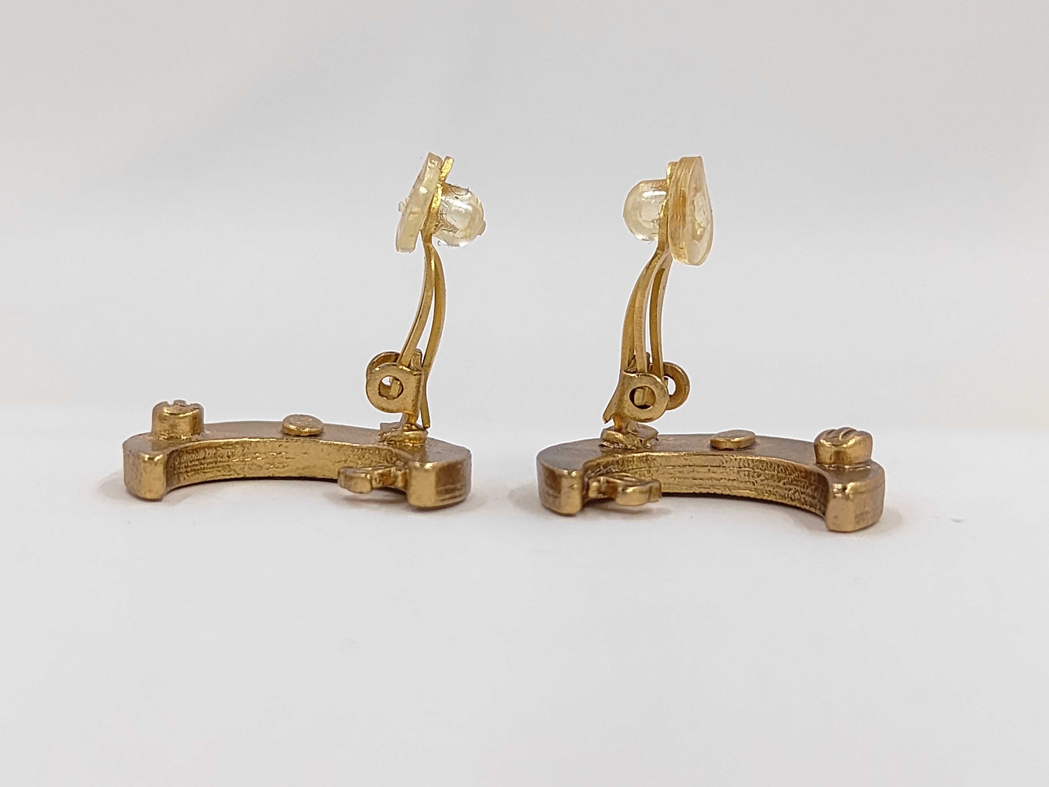 Moon Coco Rhinestone Gold (YG) Earrings — view 4