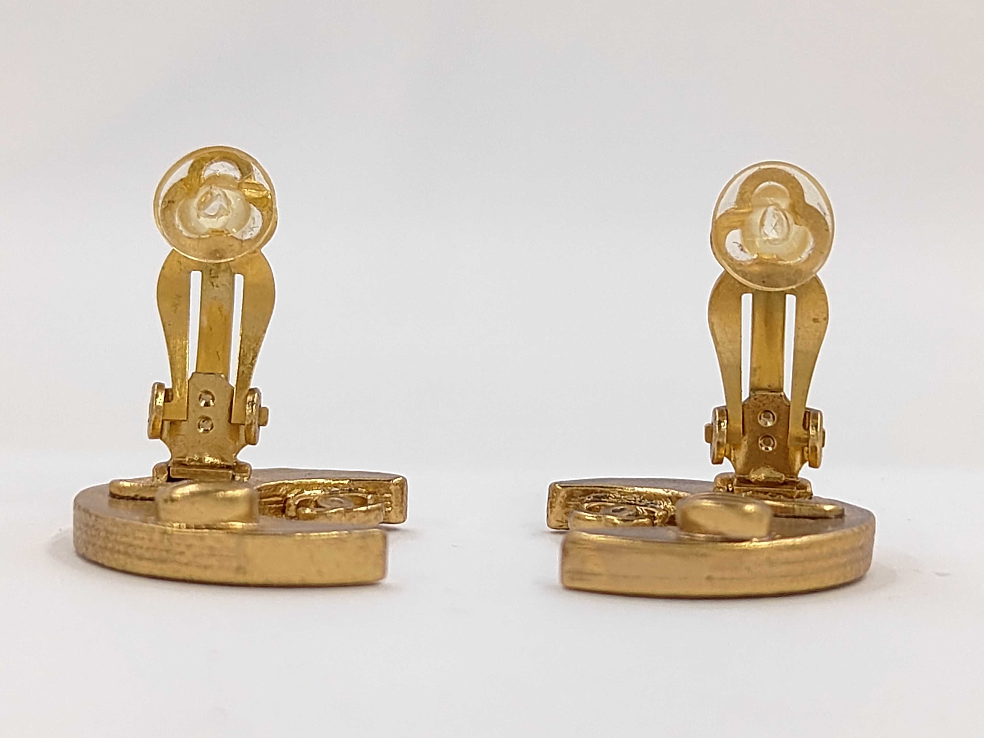 Moon Coco Rhinestone Gold (YG) Earrings — view 5