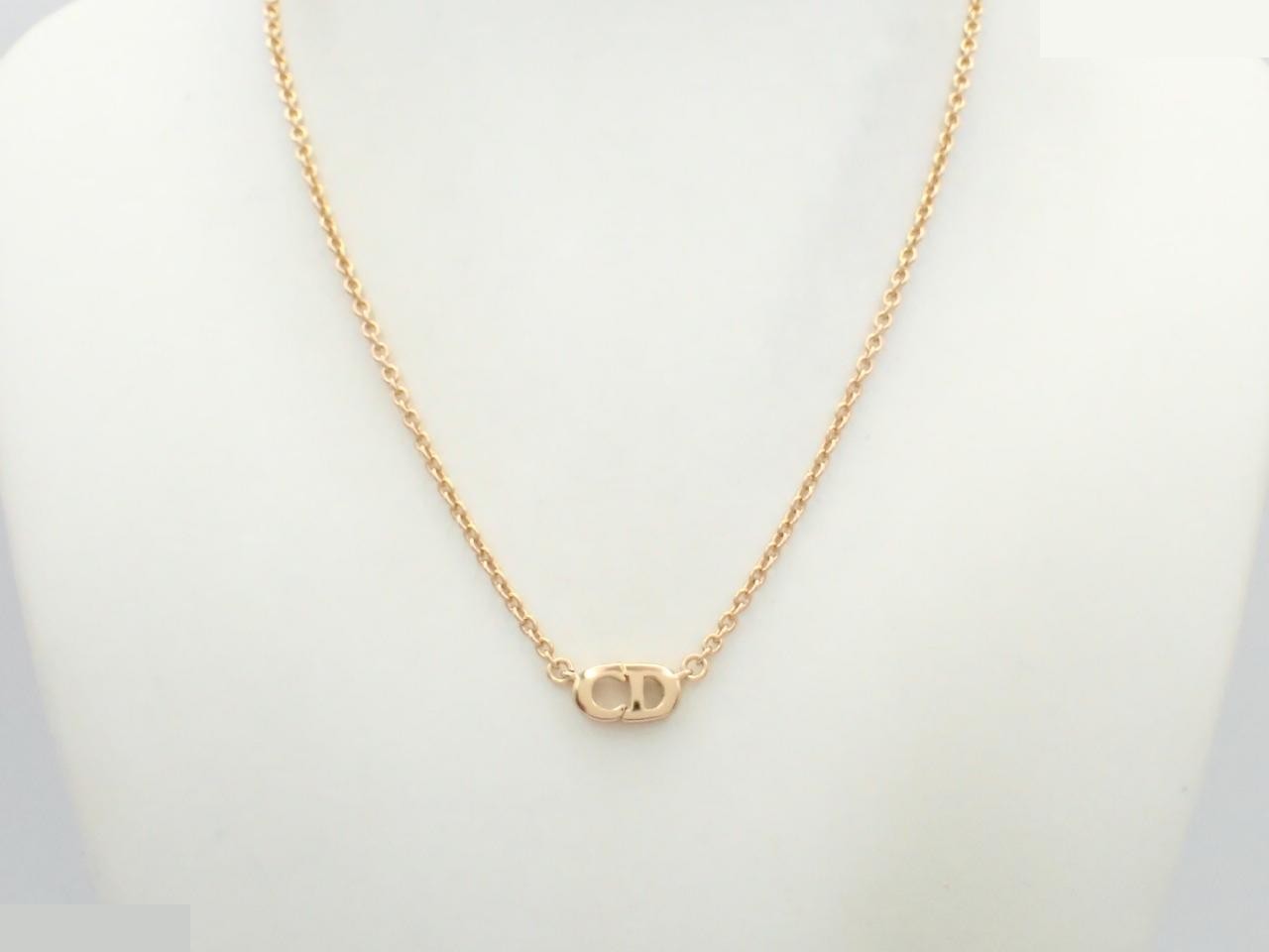 CD logo motif GP necklace, chain approximately 44cm — view 3