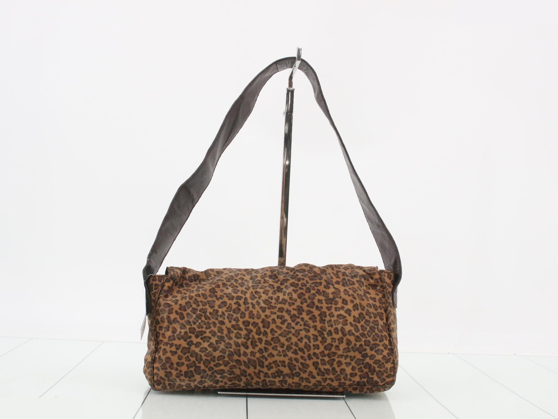 Leopard Leather Logo Shoulder Bag — view 2