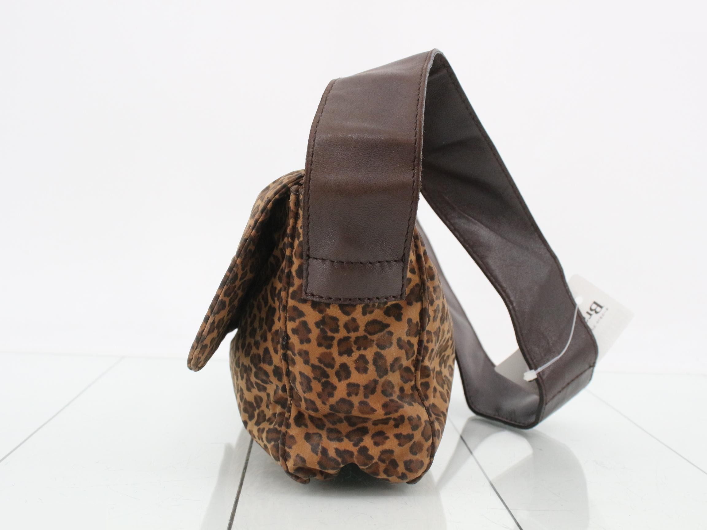 Leopard Leather Logo Shoulder Bag — view 3