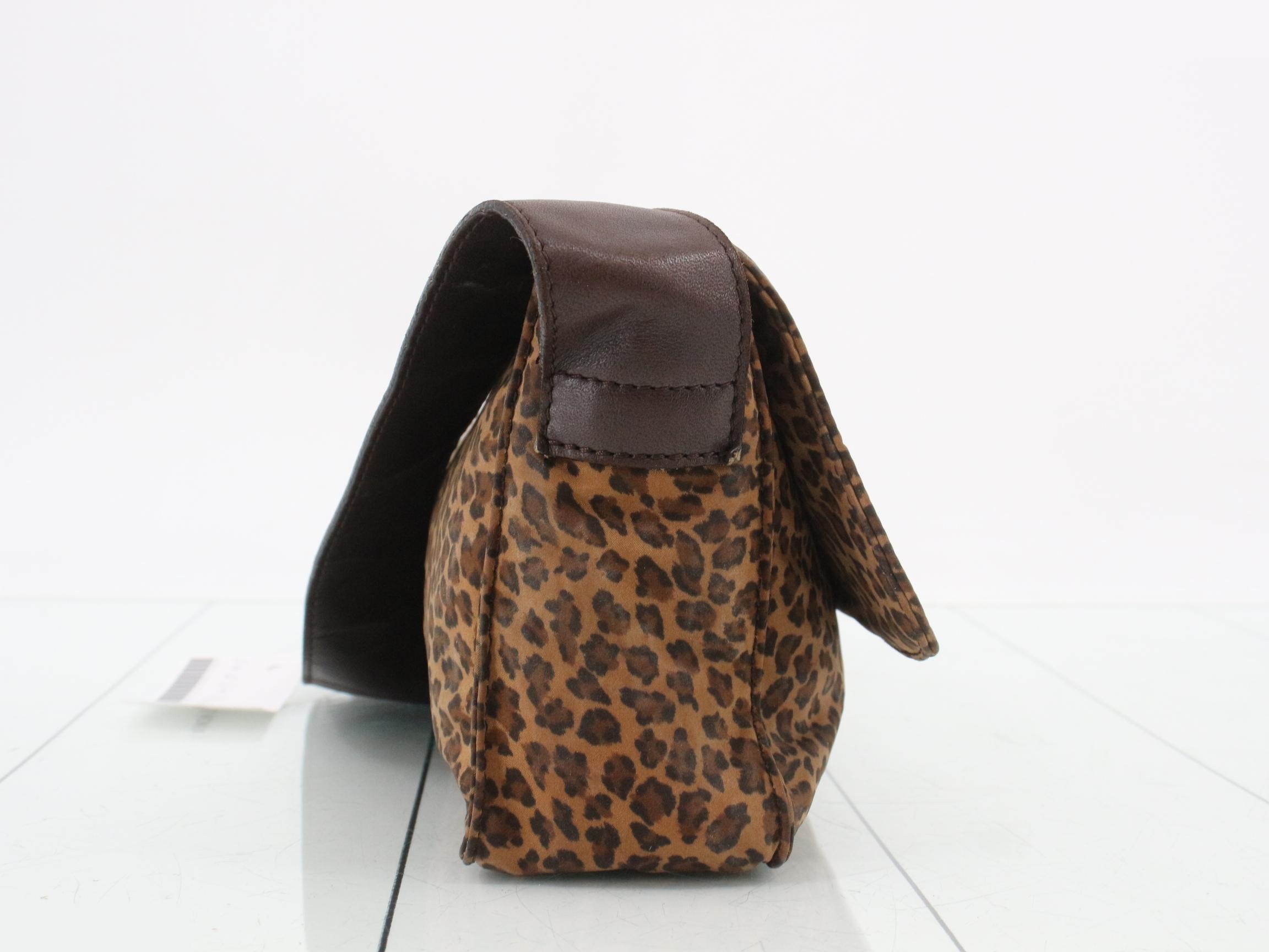 Leopard Leather Logo Shoulder Bag — view 4