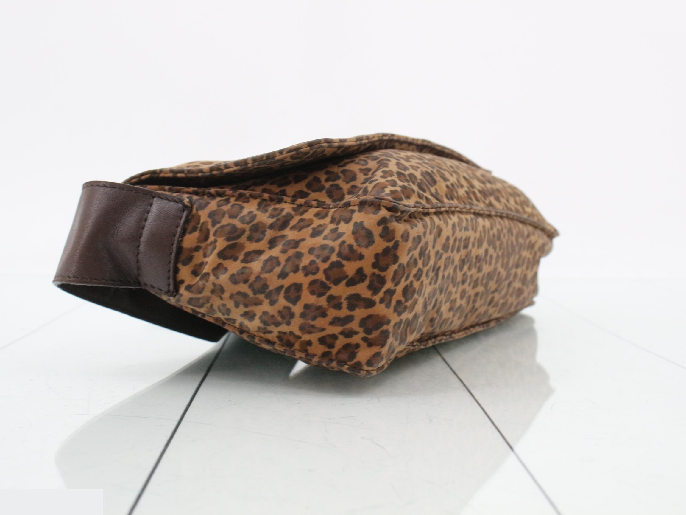 Leopard Leather Logo Shoulder Bag — view 5