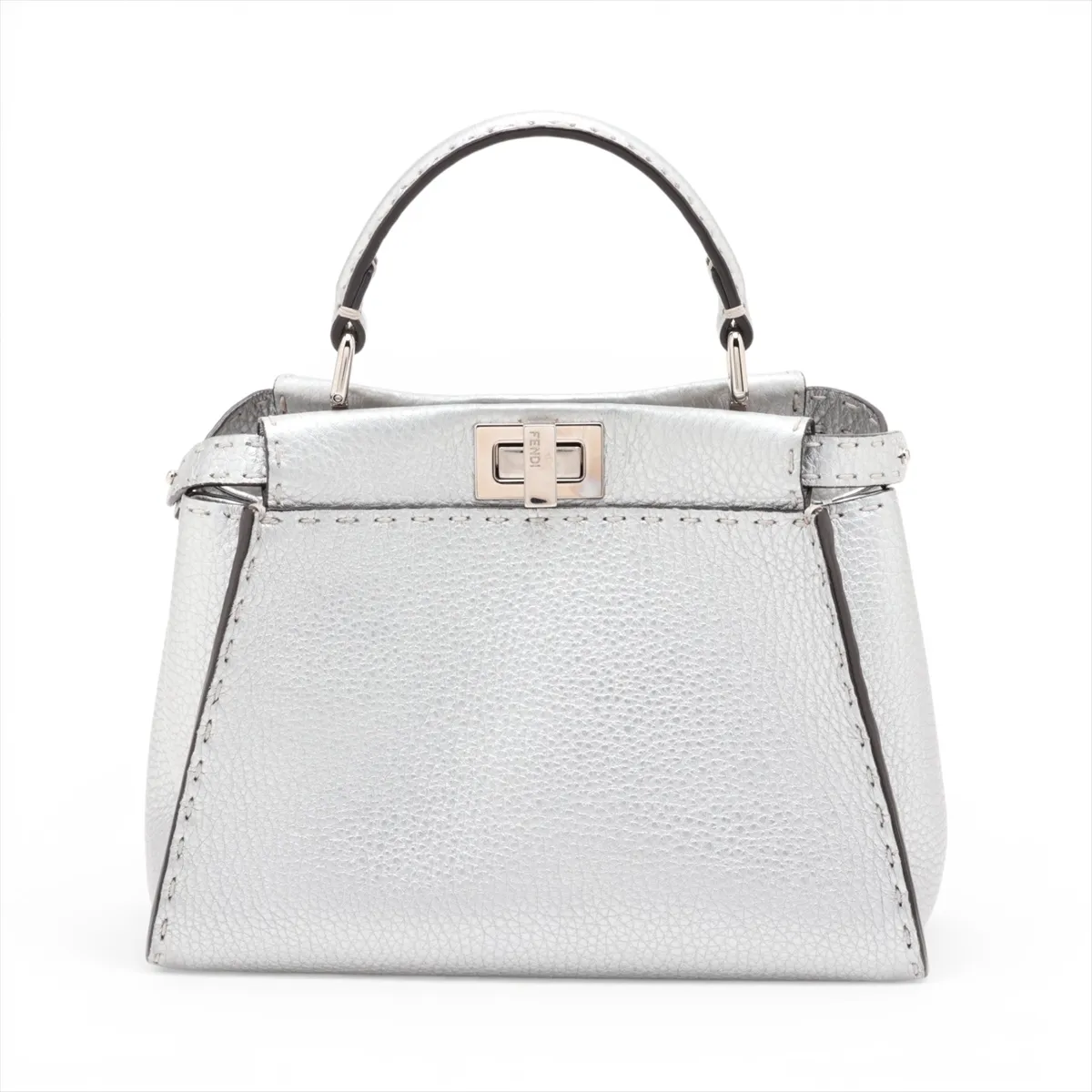 Selleria Mini Peekaboo Leather 2-Way Handbag, Silver 8BN244 — view 2
