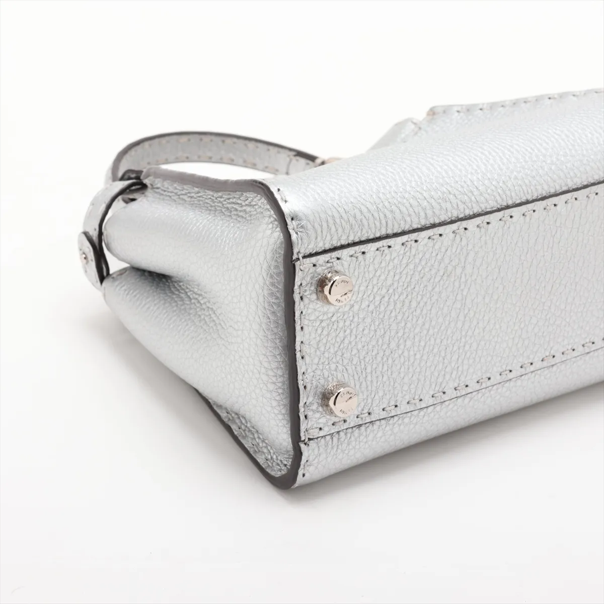 Selleria Mini Peekaboo Leather 2-Way Handbag, Silver 8BN244 — view 4