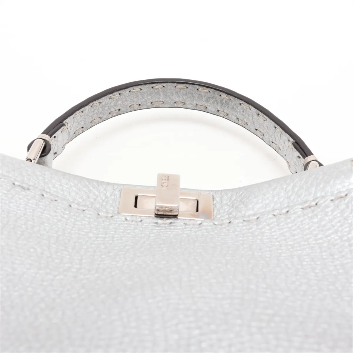 Selleria Mini Peekaboo Leather 2-Way Handbag, Silver 8BN244 — view 6