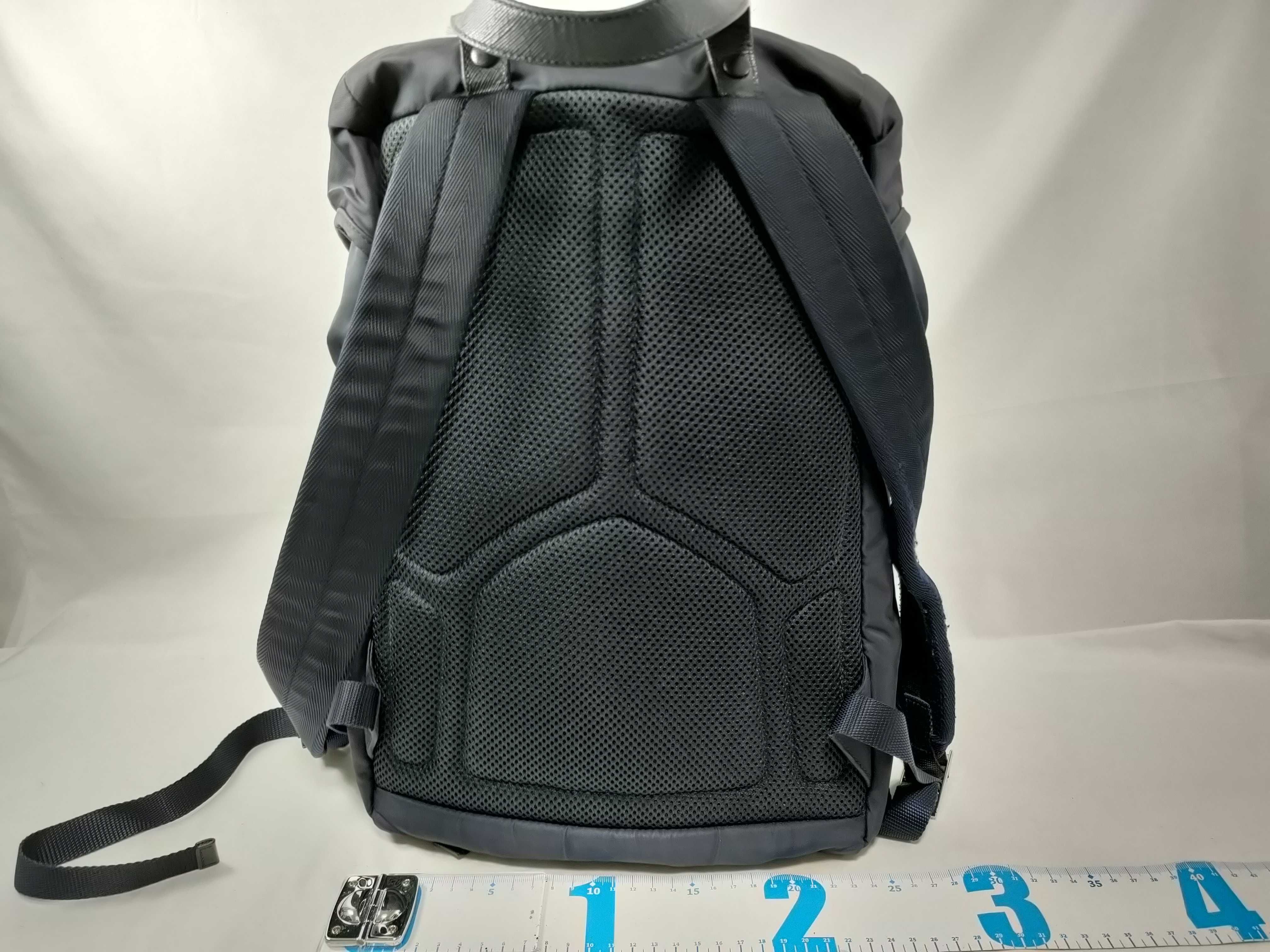 Tessuto Nylon x Leather Backpack/Rucksack, Black, 2VZ135 — view 2